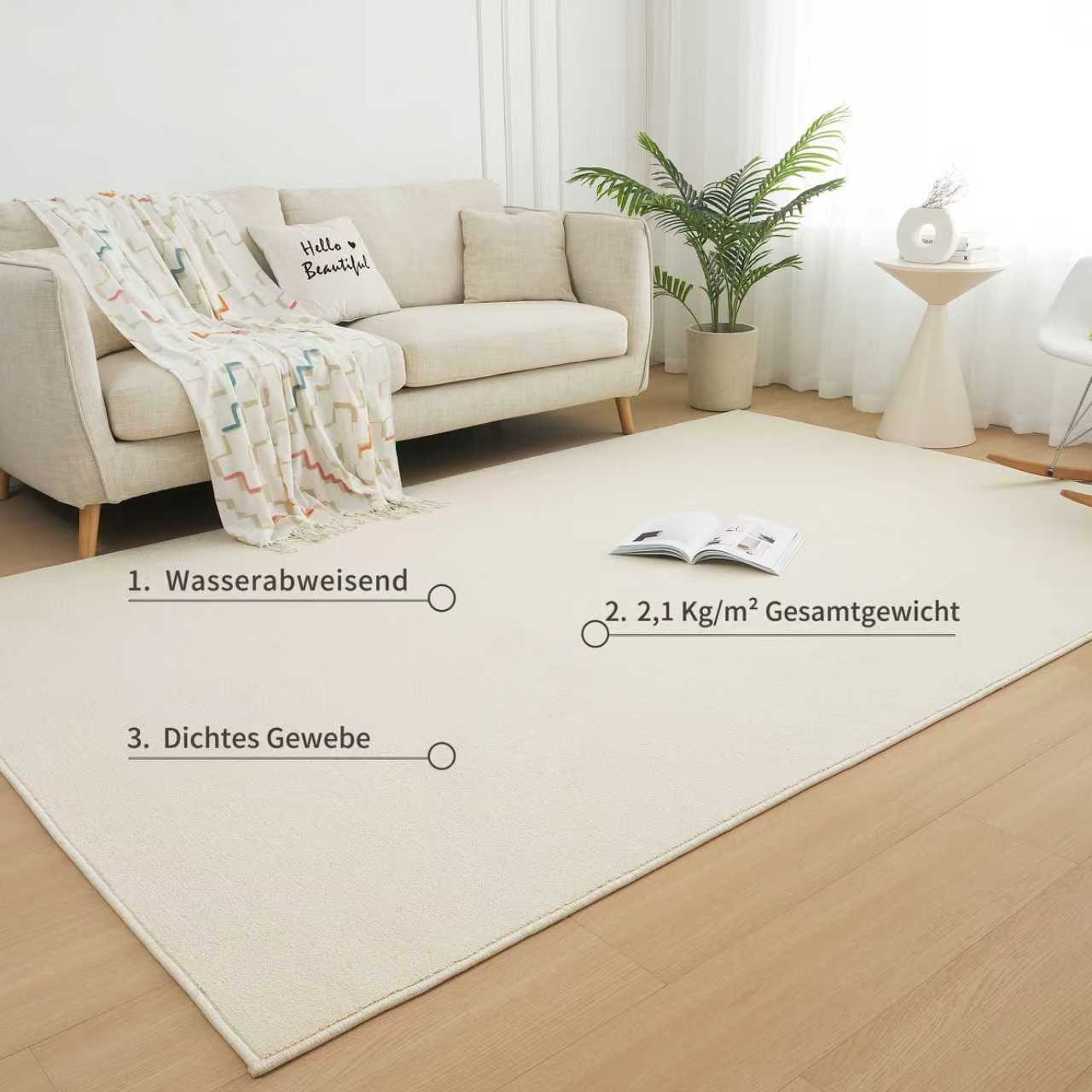 my home Teppich »Jola, Uni-Farben, besonders dichte Qualität, Boho«, rechteckig, 10 mm Höhe, Wohnzimmer, Schlafzimmer, Flur, Kinderzimmer, wasserabweisend