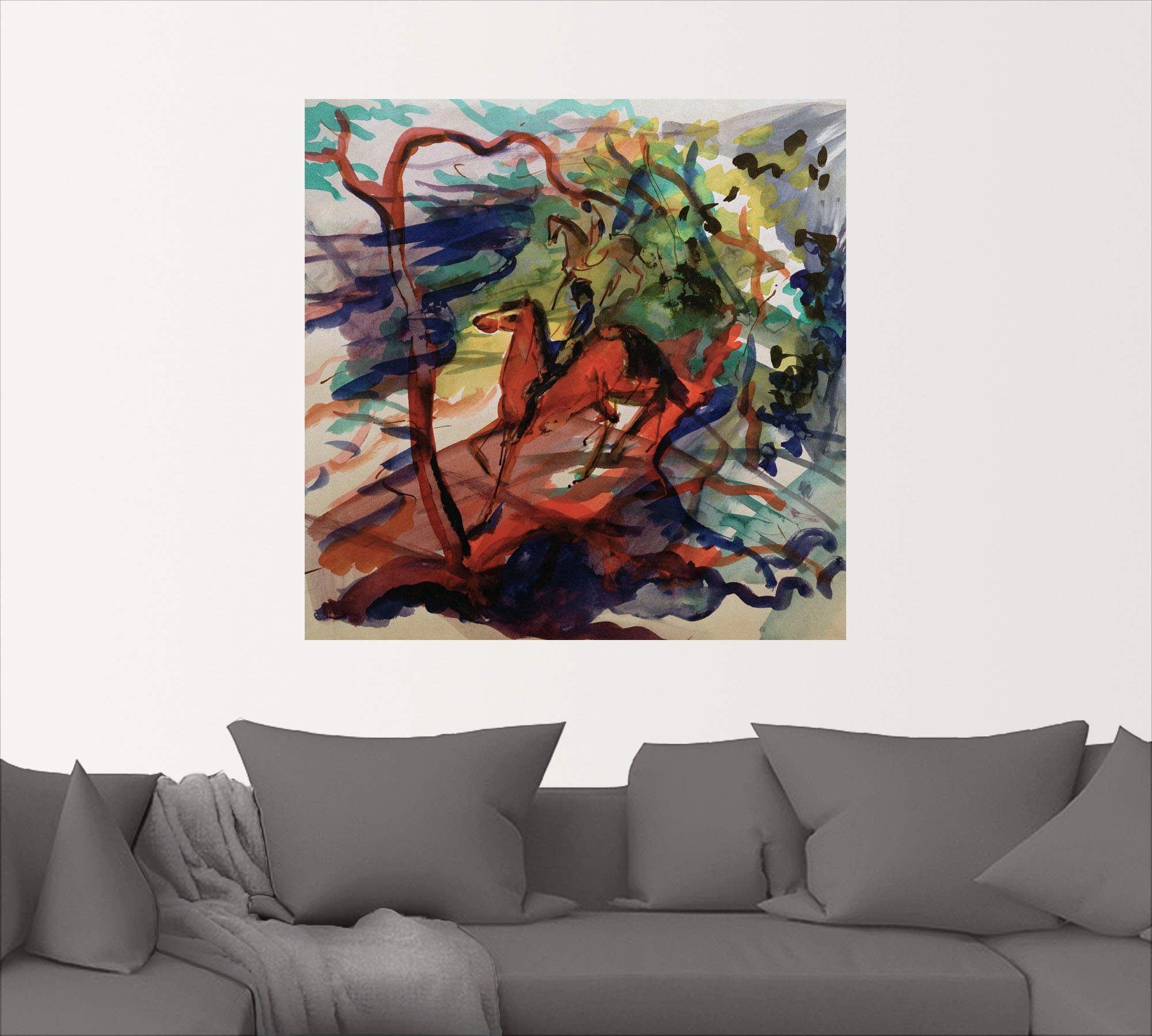 Artland Wandbild »Reiter im Wald«, Pferde, (1 St.), als Leinwandbild, Wandaufkleber oder Poster in versch. Größen