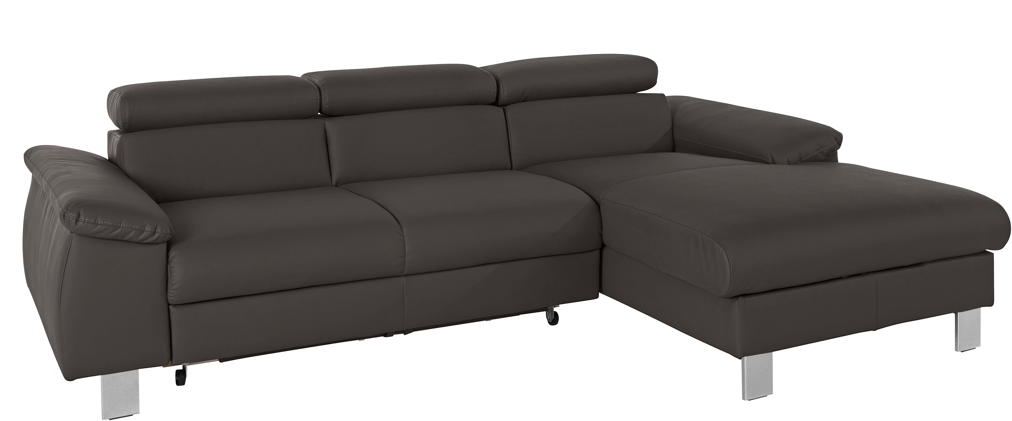COTTA Ecksofa "Komaris L-Form,B:244cm, inkl. Kopfteilverstellung, Wellenunterfederung" optional mit Schlaffunktion und Bettkasten, plus opt. LED Beleuchtung
