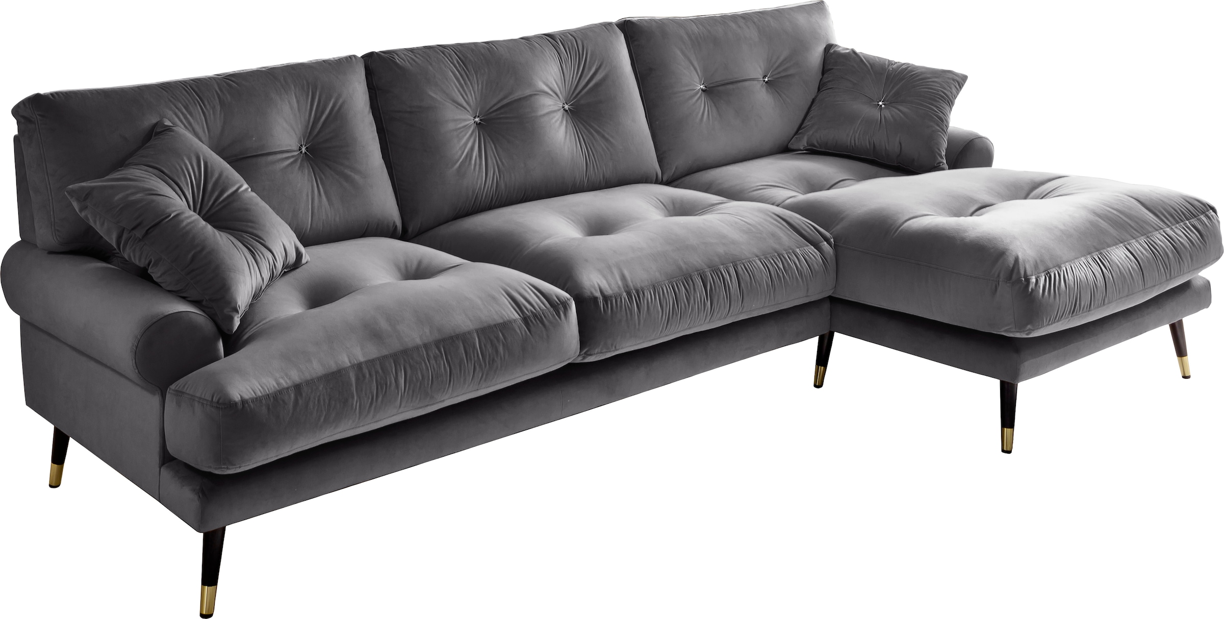 Trends by HG Ecksofa »Samir L-Form«, mit Strasssteinen und goldfarben Applikationen