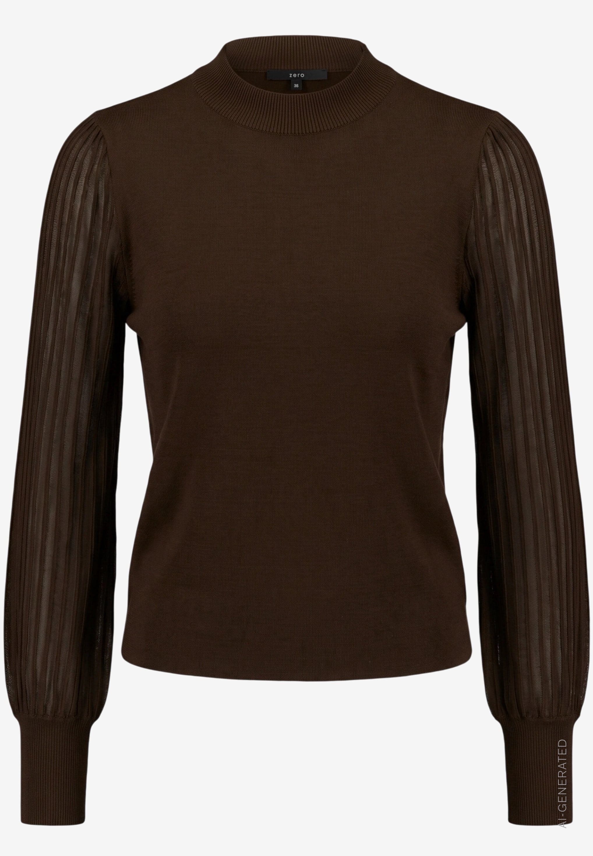 Zero Strickpullover mit transparenten Ärmeln