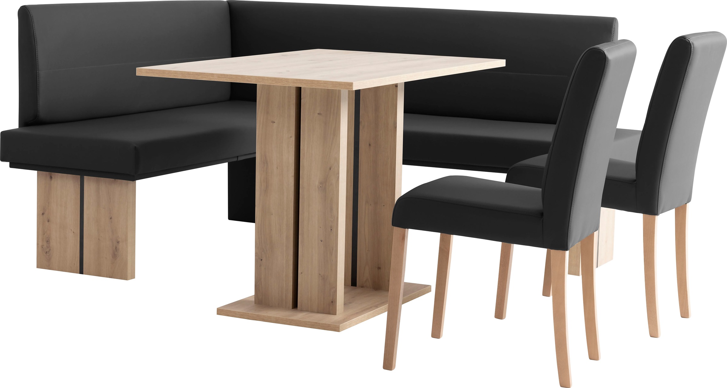 Home affaire Eckbankgruppe »Emma Essgruppe Esszimmer Küche«, (Set, 4 tlg., Eckbank 2 Stühle 1 Tisch), Eckbank Tisch Stühle Landhaus