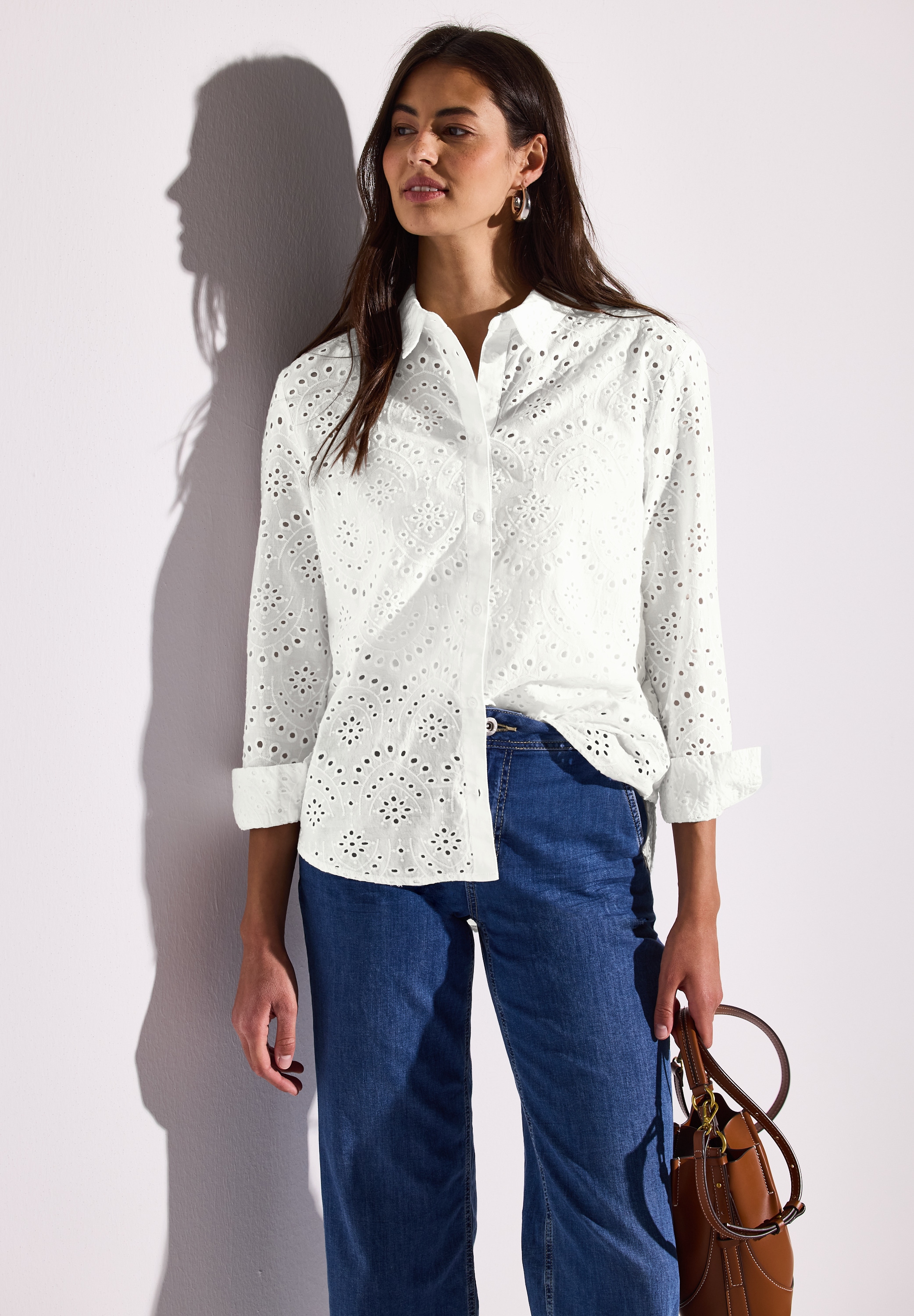 STREET ONE Langarmbluse aus reiner Baumwolle