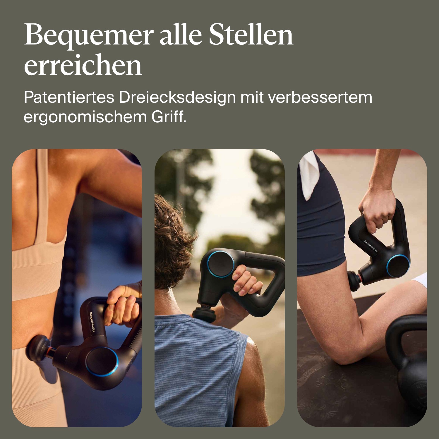 Therabody Massagepistole »Theragun Prime Plus Regeneration durch Perkussive Massage und Wärme«, wissensch. Erwiesen, 4 Aufsätze, App-Steuerung