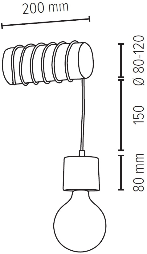 SPOT Light massivem 1 cm, flammig-flammig, | Nachhaltig Holzbalken BAUR Ø 8-12 Kiefernholz PINO«, Wandleuchte aus »TRABO