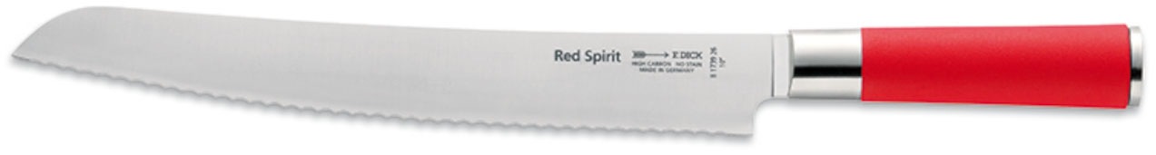 F. DICK Brotmesser "Red Spirit" 26 cm, Wellenschliff
