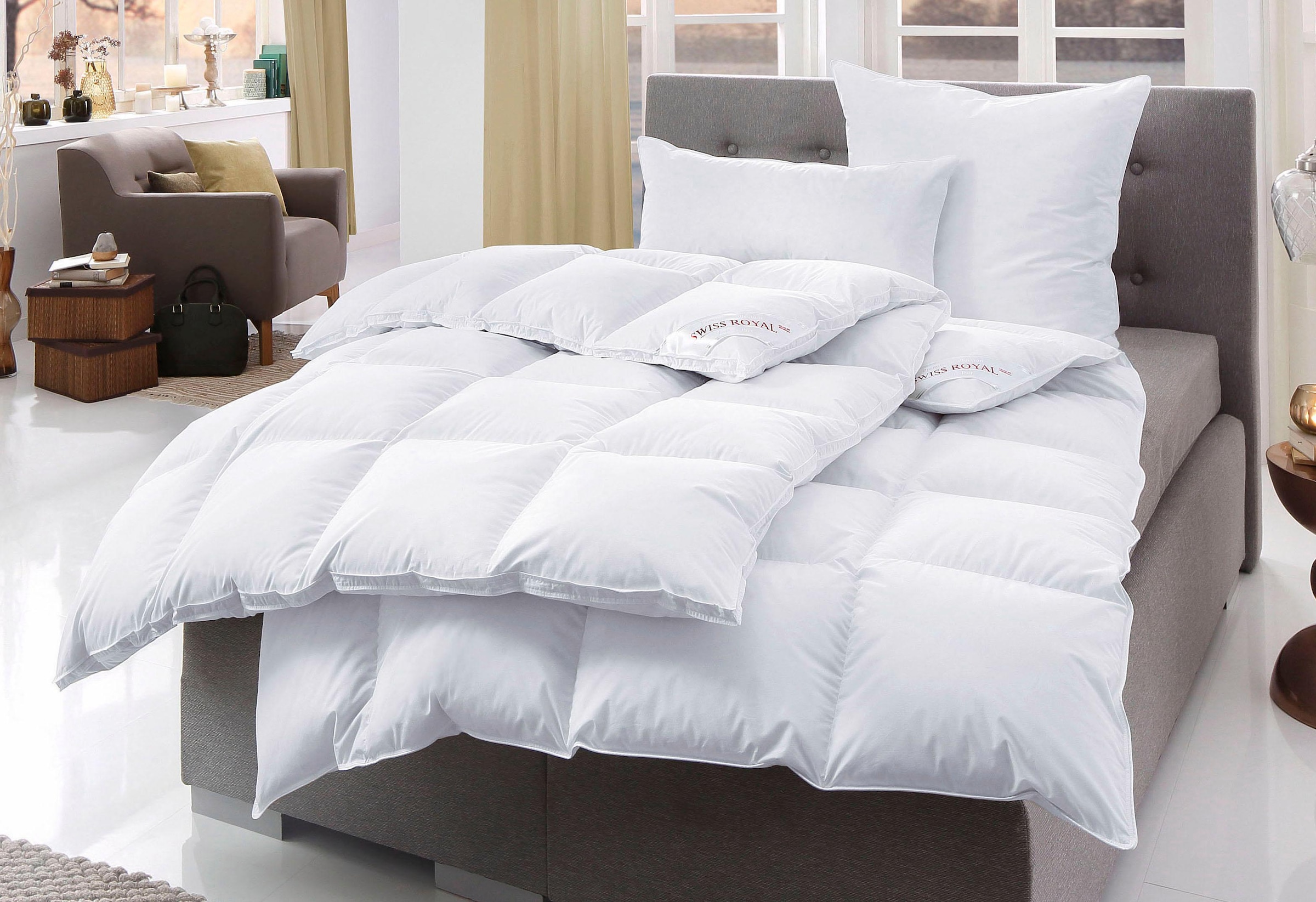 Haeussling 3-Kammer-Kopfkissen "Swiss Royal, Kissen made in Germany" Füllun günstig online kaufen