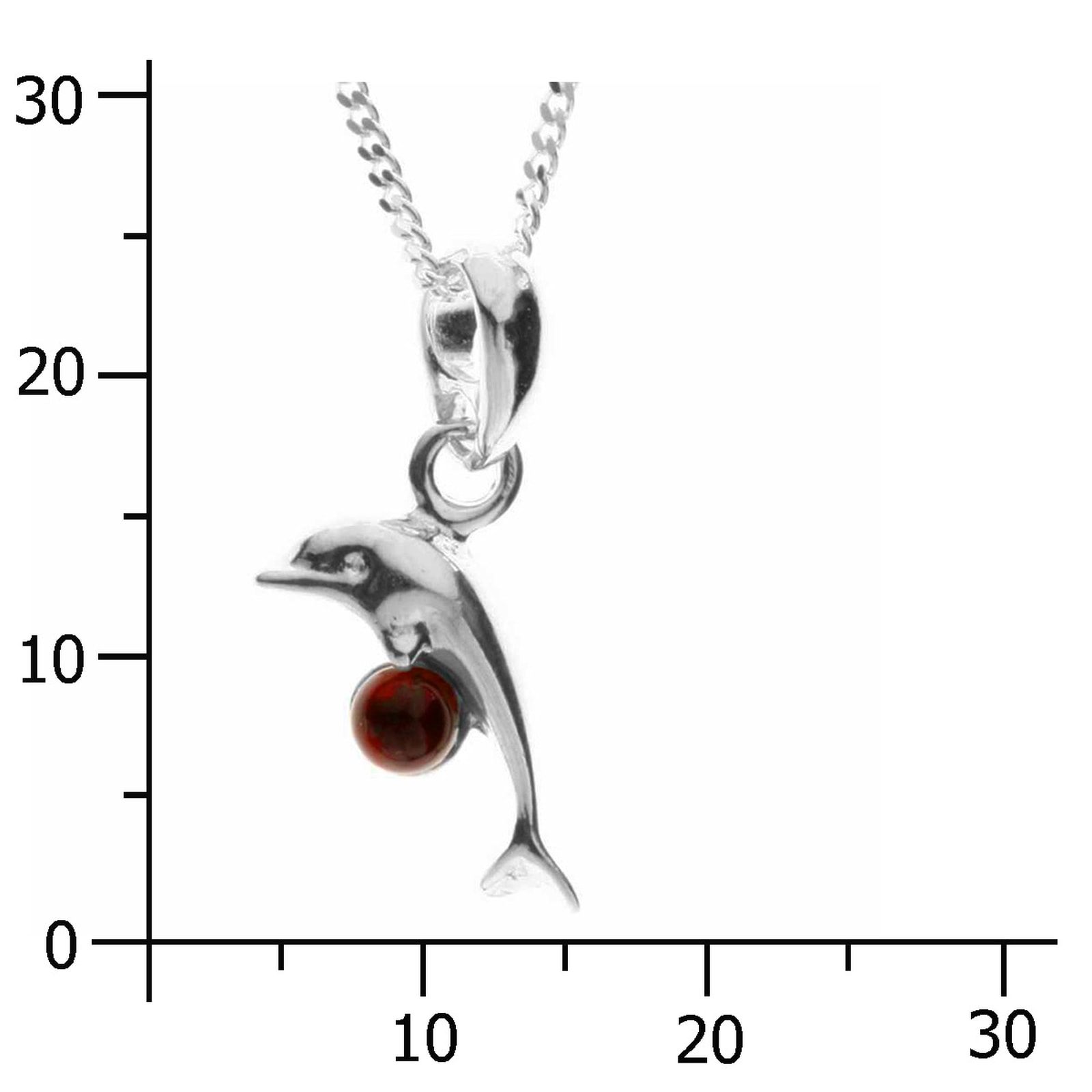 OSTSEE-SCHMUCK Kette mit Anhänger »- Delphin - Silber 925/000 - Bernstein«