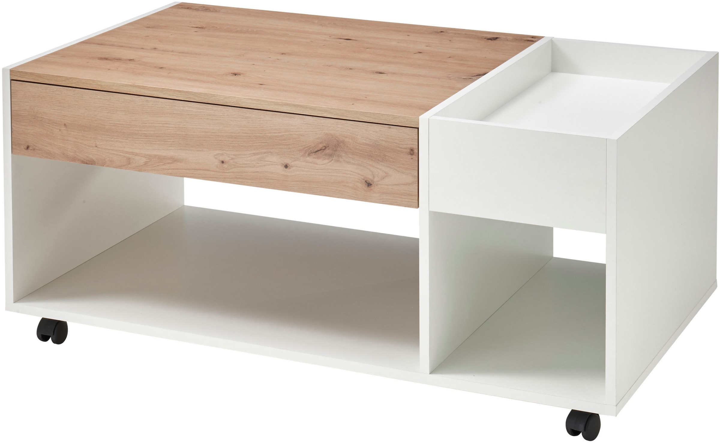 Stolkom Couchtisch »Emil«, rollbar, Tisch mit Schubkasten mit push to open