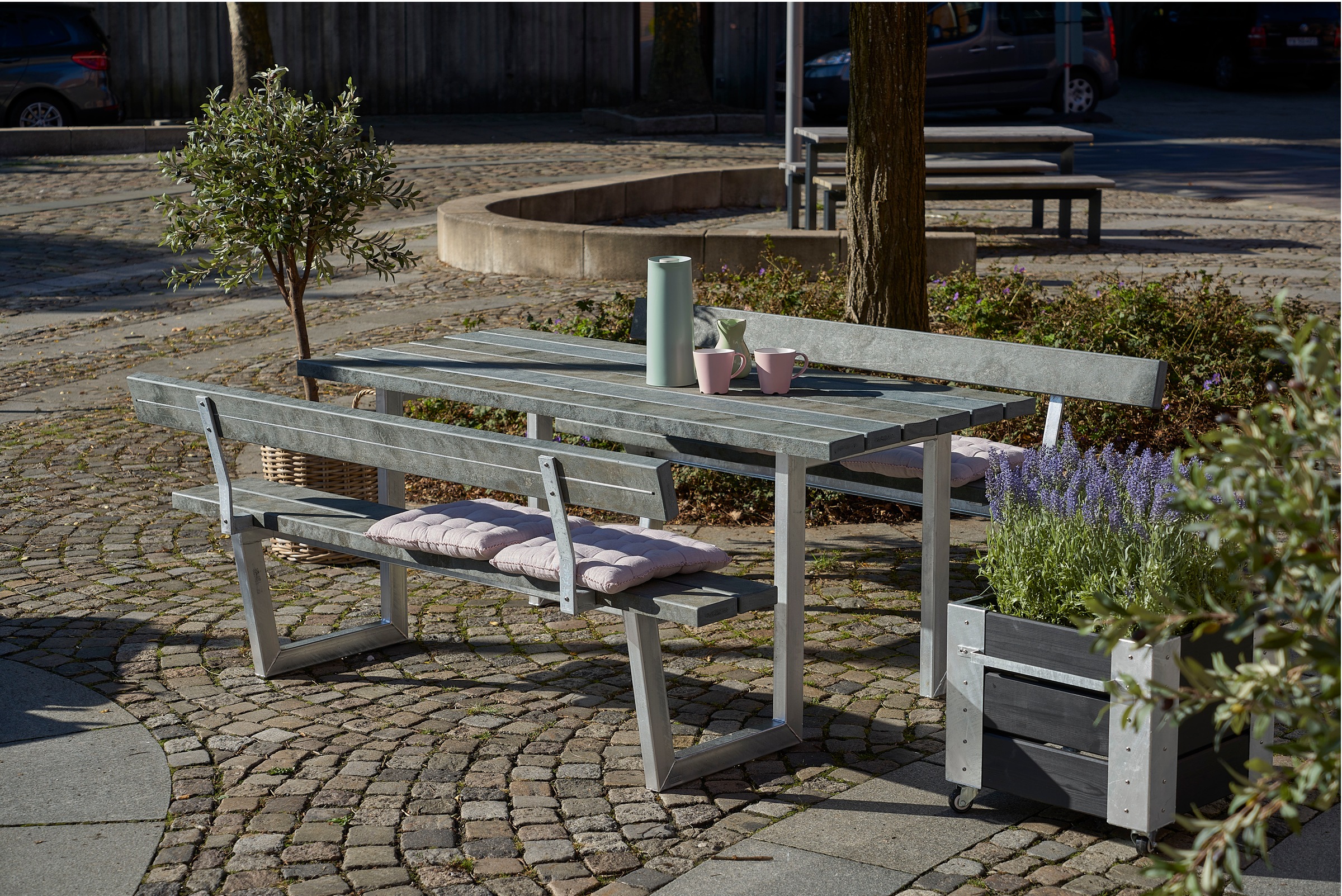 PLUS Garten-Essgruppe »»Wega« Kombimöbel mit 2 Rückenlehnen«, (1 tlg.), 177x185x76/45 cm