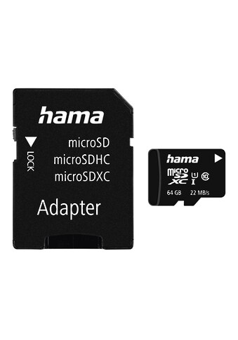 Speicherkarte »microSDXC 64GB Class 10 UHS-I 22MB/s+ Adapter/Foto«, (UHS-I Class 10 22...