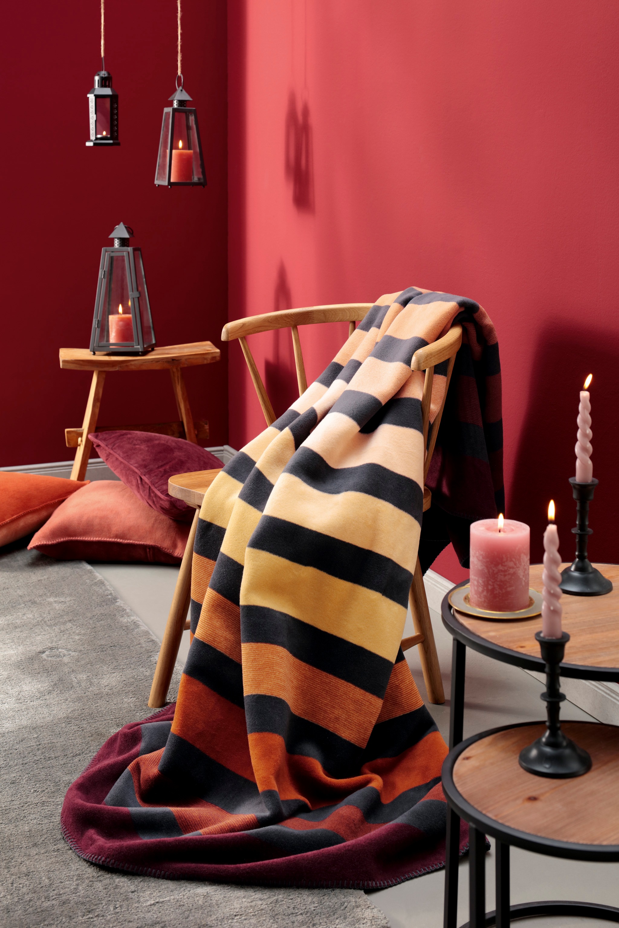 Biederlack Wohndecke »Horizon Intense«, mit geketteltem Zierstich