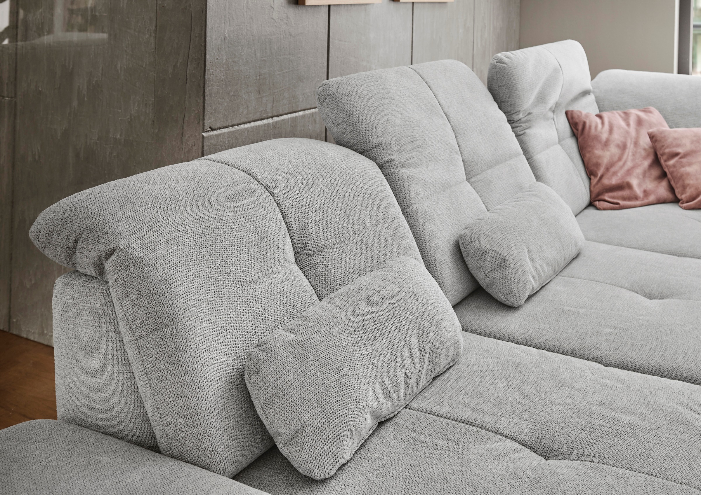 Die PlanBar Ecksofa »MP-IN16012 L-Form mit Federkern-Polsterung«, inkl. Sitztiefenverstellung, optional mit Funktionen