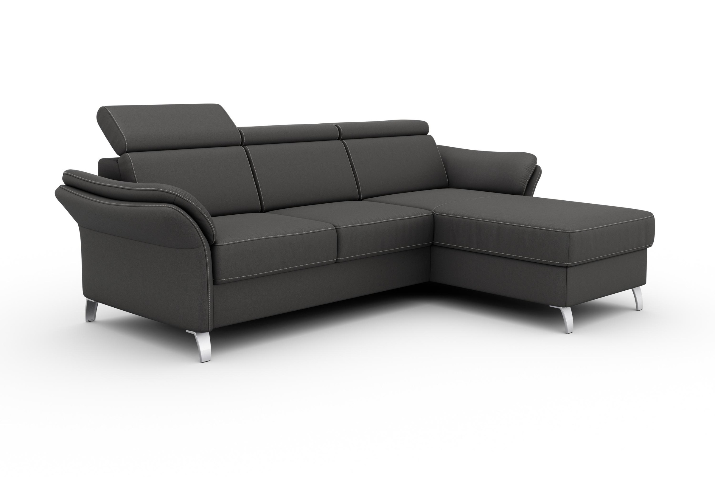 sit&more Ecksofa »Vincenzo L-Form«, inklusive Kopfteilverstellung, wahlweise mit Bettfunktion, Bettkasten