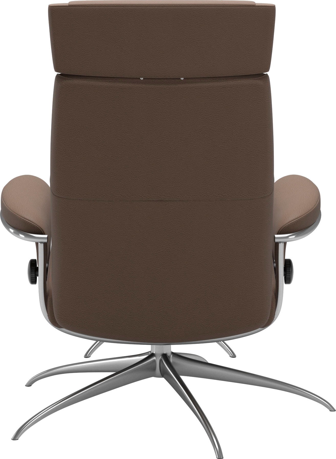 Stressless® Relaxsessel »Paris«, (Set, Relaxsessel mit Hocker), mit Hocker, Low Back mit Kopfstütze, mit Star Base, Gestell Chrom