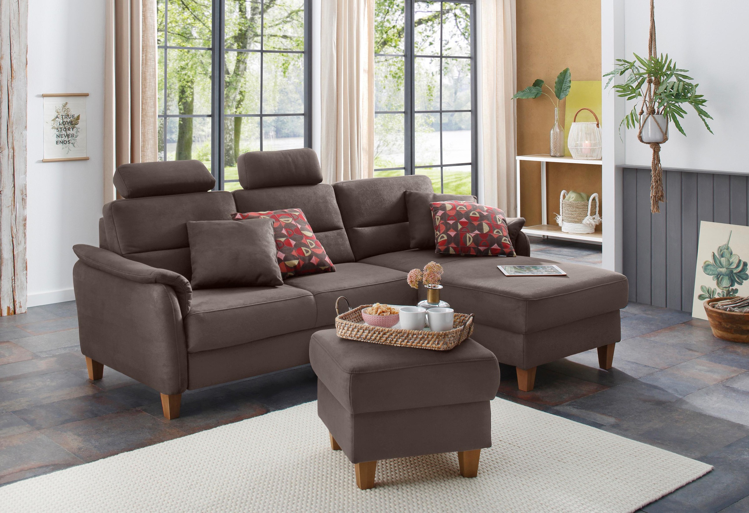 Home affaire Ecksofa »Palmera L-Form«, Federkern, wahlweise mit Bettfunktion und mit/ohne Bettkasten