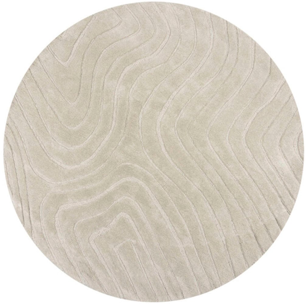 FLAIR RUGS Wollteppich »Mesmerise«, rund, 14 mm Höhe, Wollteppich mit Hoch-Tief Effekt