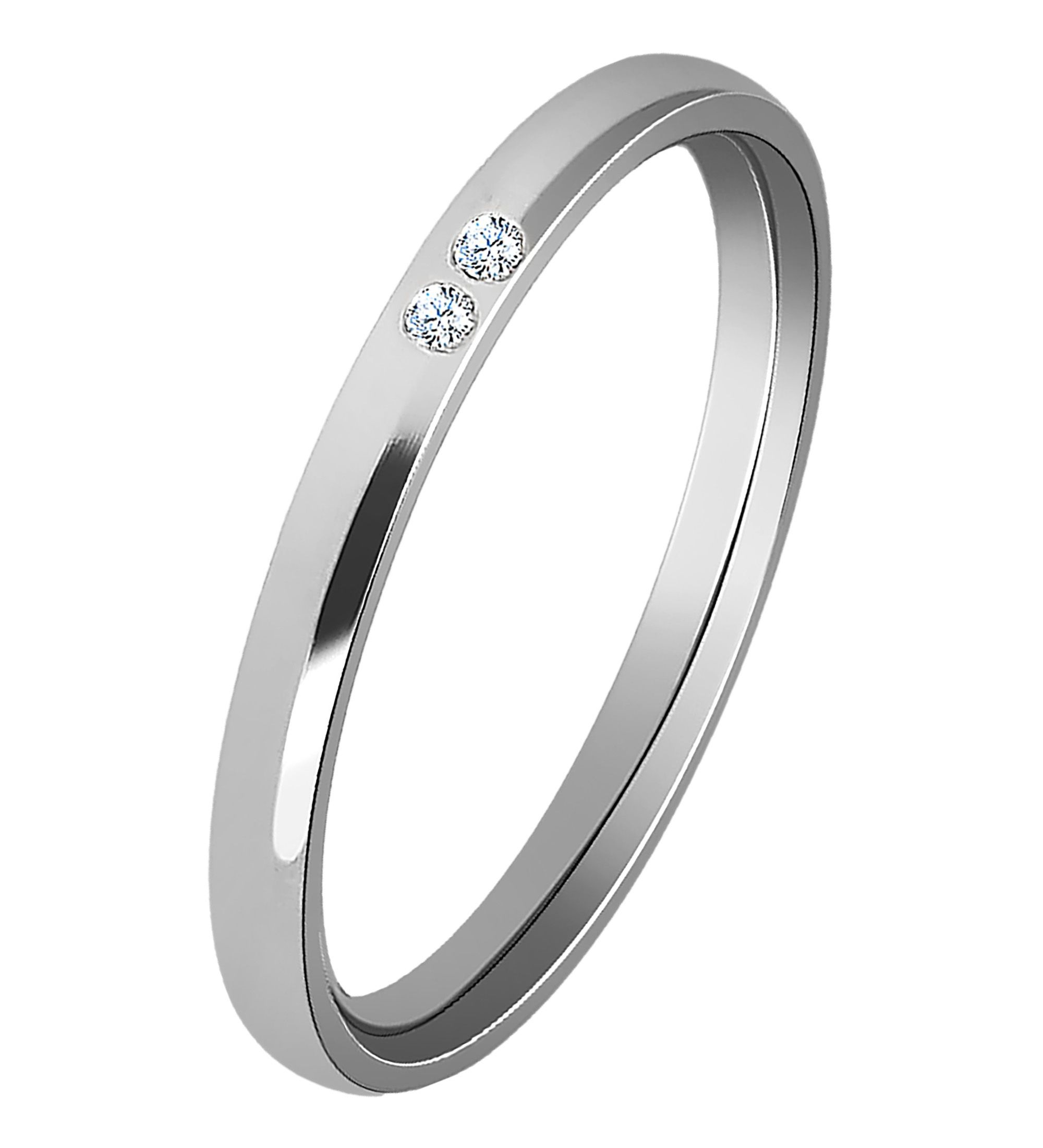 Fingerring ADELIA´S "Damen Ring aus Edelstahl mit Strass Steinchen" Gr. 60, silber, Fingerringe, Damen, 60, Edelstahl, Fingerring 2
