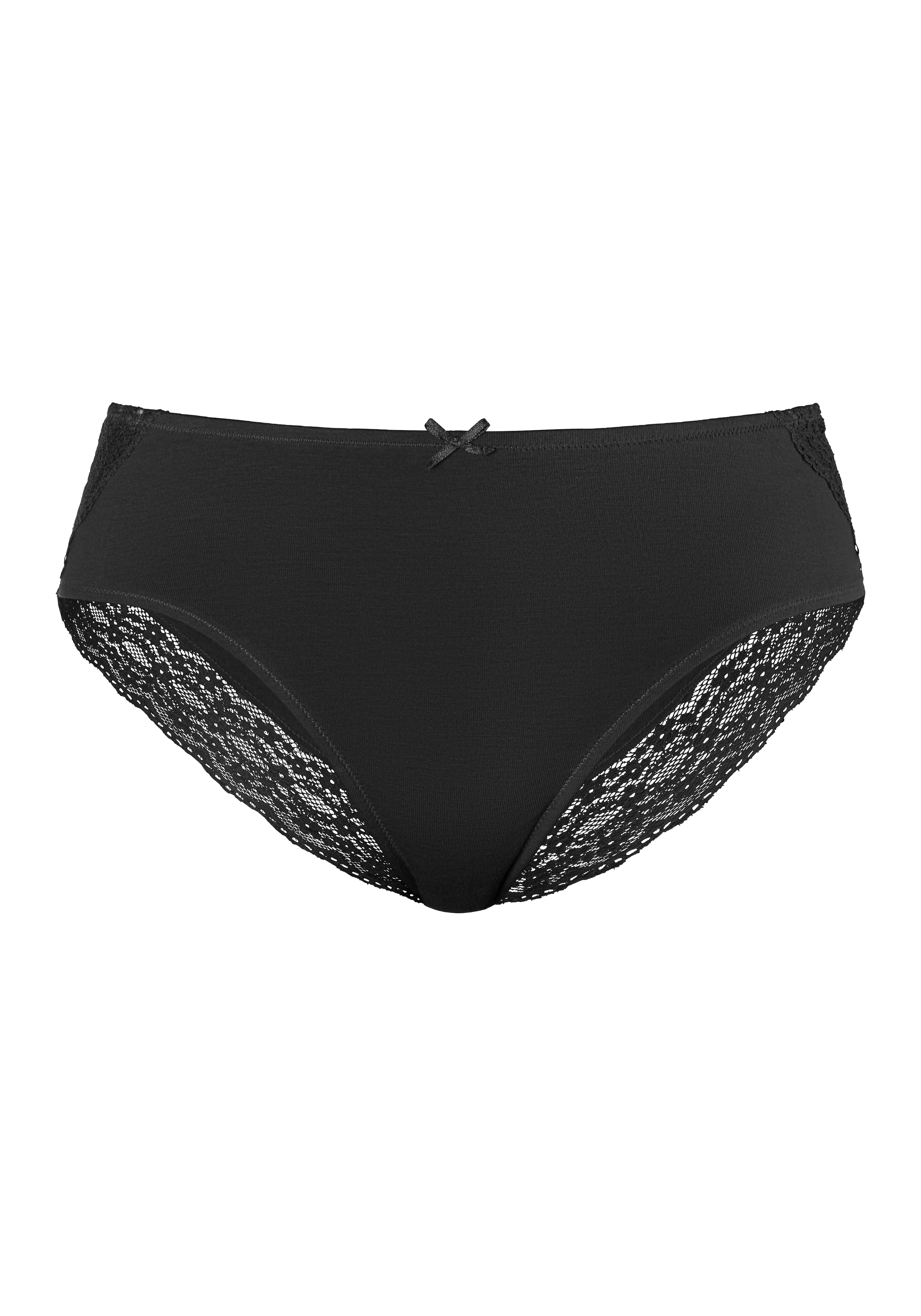 Vivance Jazz-Pants Slips, (3er-Pack), aus elastischer Baumwolle mit floraler Spitze