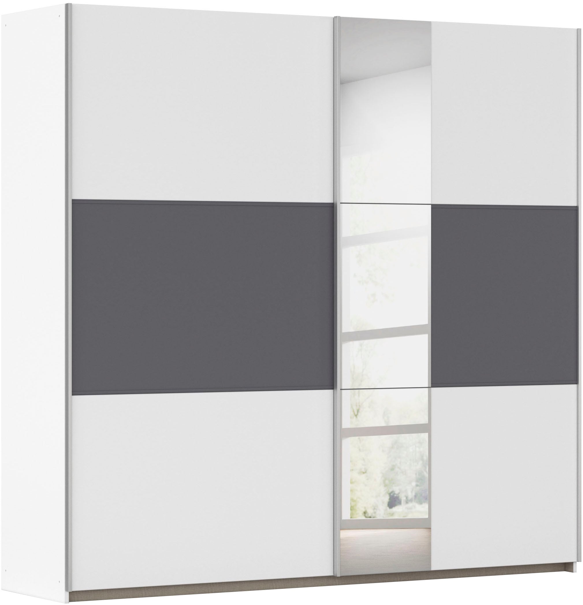 OTTO home Kleiderschrank "Mehrzweckschrank Aktenschrank Möbel Mietswohnung TOPSELLER ASTANA" 3 Ausstattungen BASIC/CLASSIC/PREMIUM (inkl. SOFT-CLOSE-FUNKTION), mit 3 Spiegelelementen, Metallgriffleisten alufarbig MADE IN GERMANY