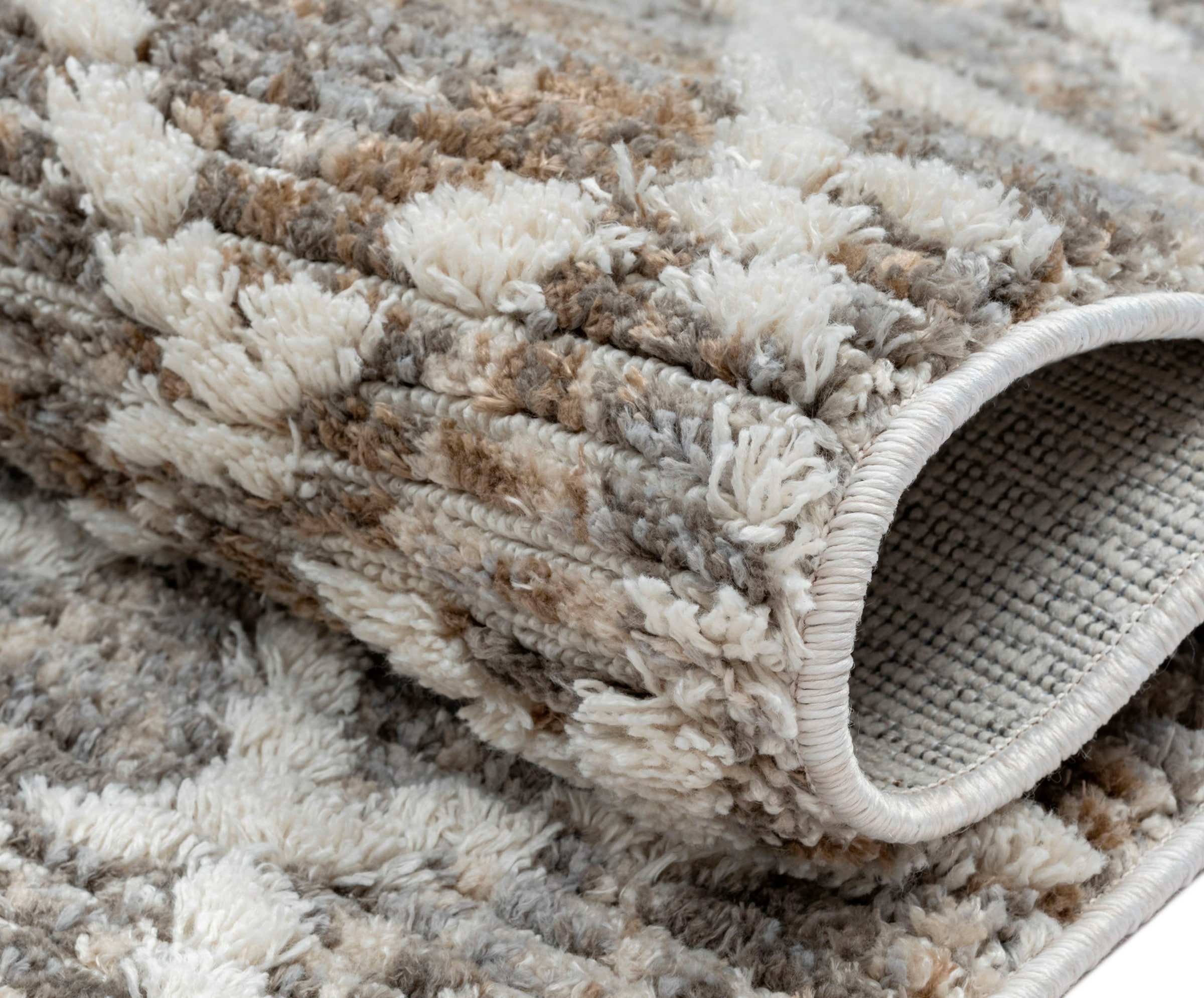 Myflair Möbel & Accessoires Teppich »Nelia Lagerräumung«, rechteckig, 15 mm Höhe, Kurzflor, mit Hoch-Tief Effekt, Microfaser, mit Fransen
