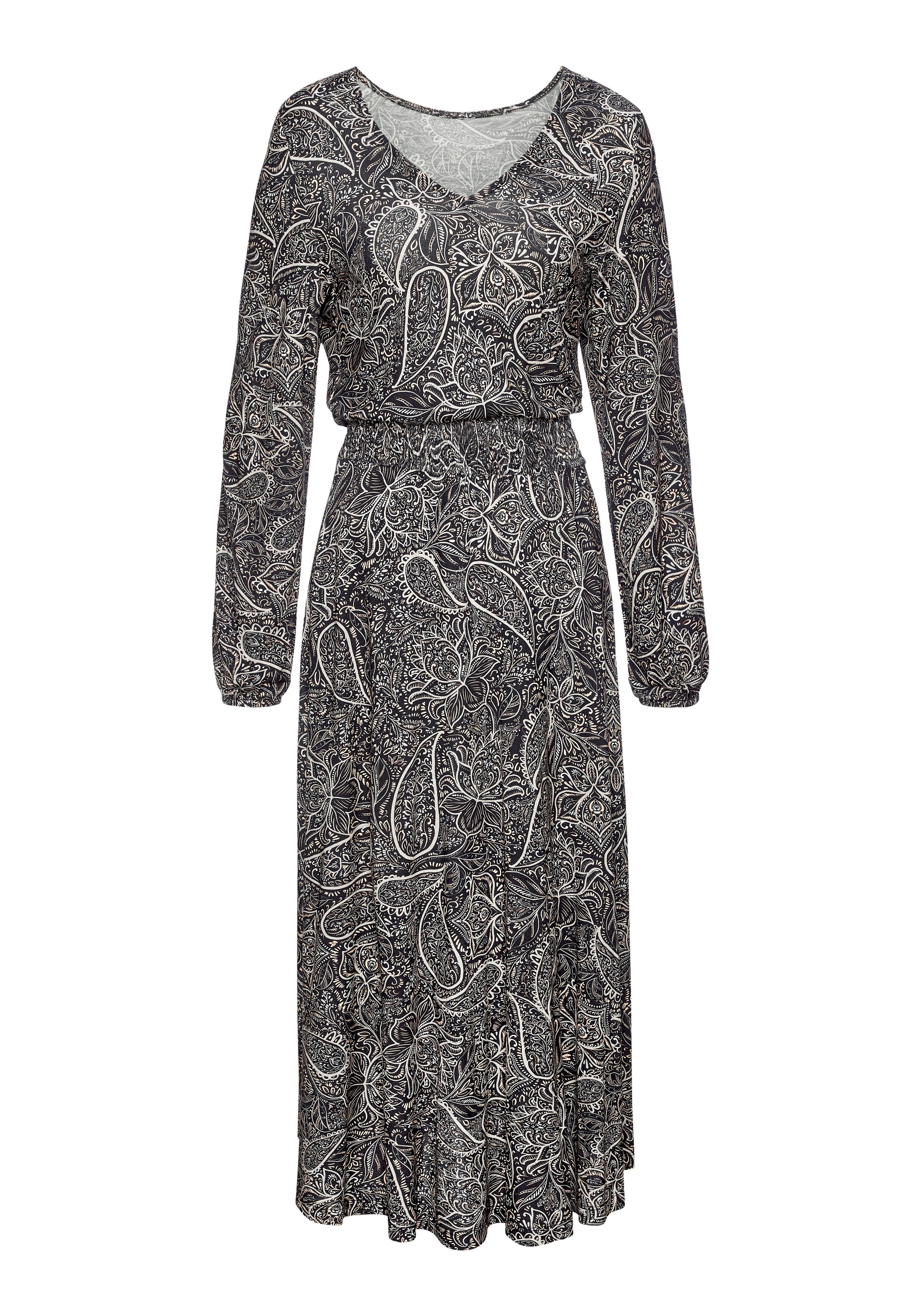 LASCANA Maxikleid mit Smok-Einsatz in der Taille günstig online kaufen