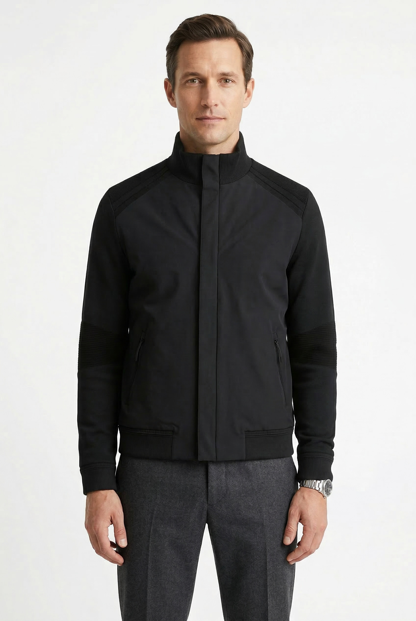 BOSS GREEN Hybridjacke "Porsche Spirit 70 Capsule Collection" Premium Herrenmode Limited Seidenmix Tech Strickqualität Tech Knitwear