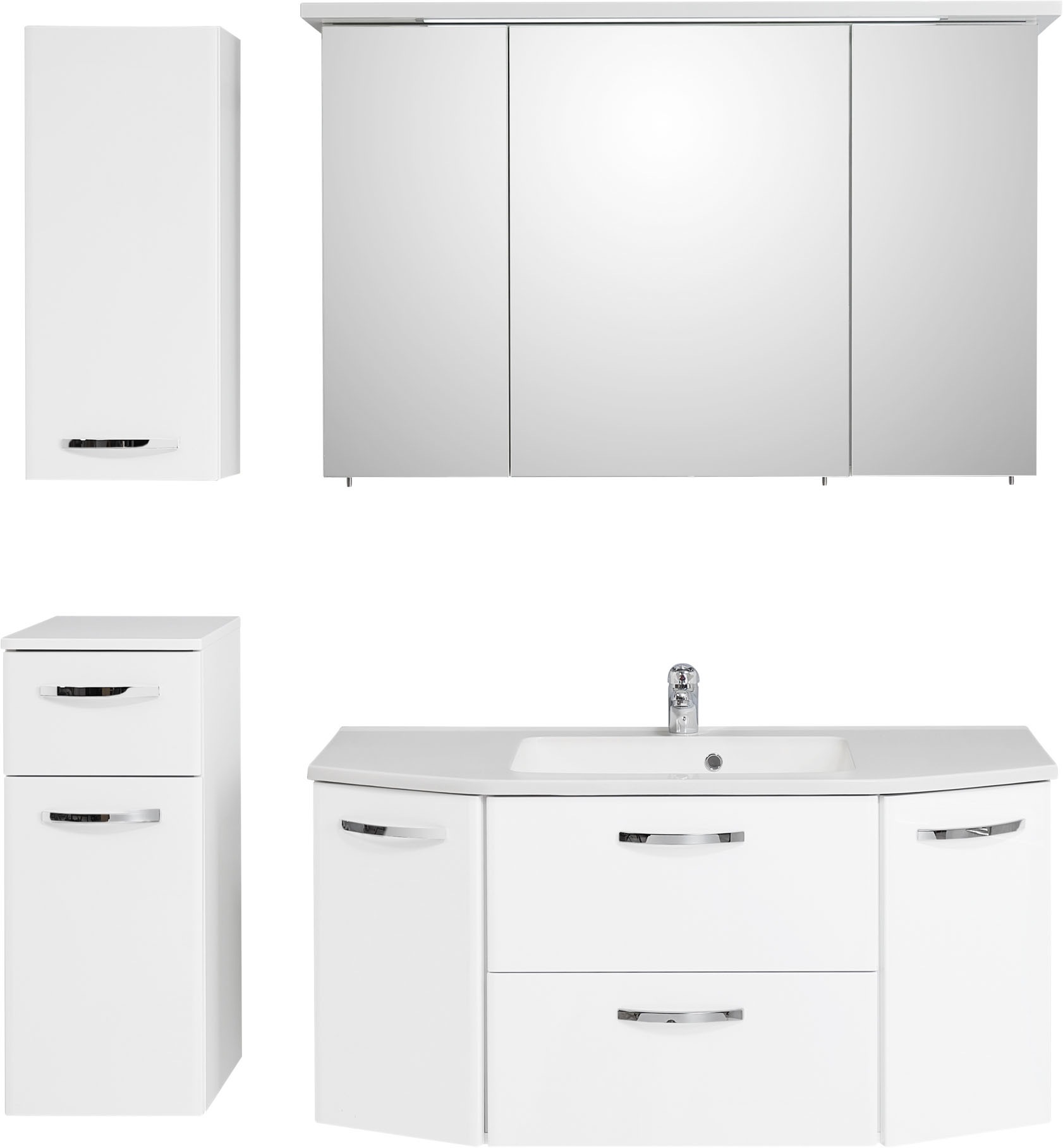 Saphir Badmöbel-Set »Quickset 326, 5-teilig, mit Mineralmarmorwaschtisch« 5 Stk. tlg.