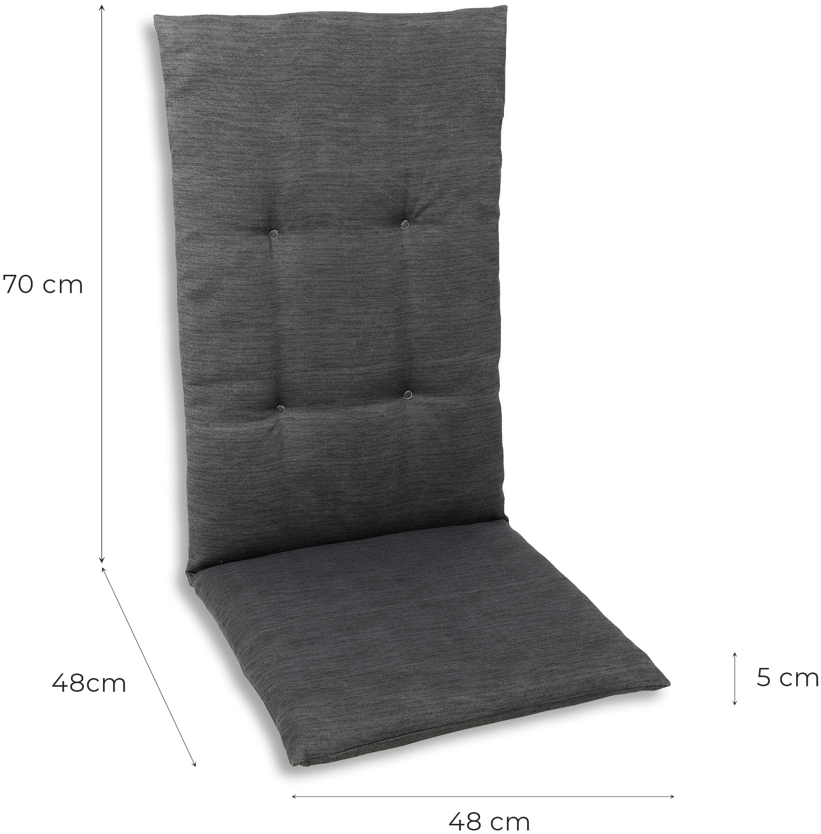 GO-DE Hochlehnerauflage, Maße ca.: 48 cm x 118 cm x 5 cm