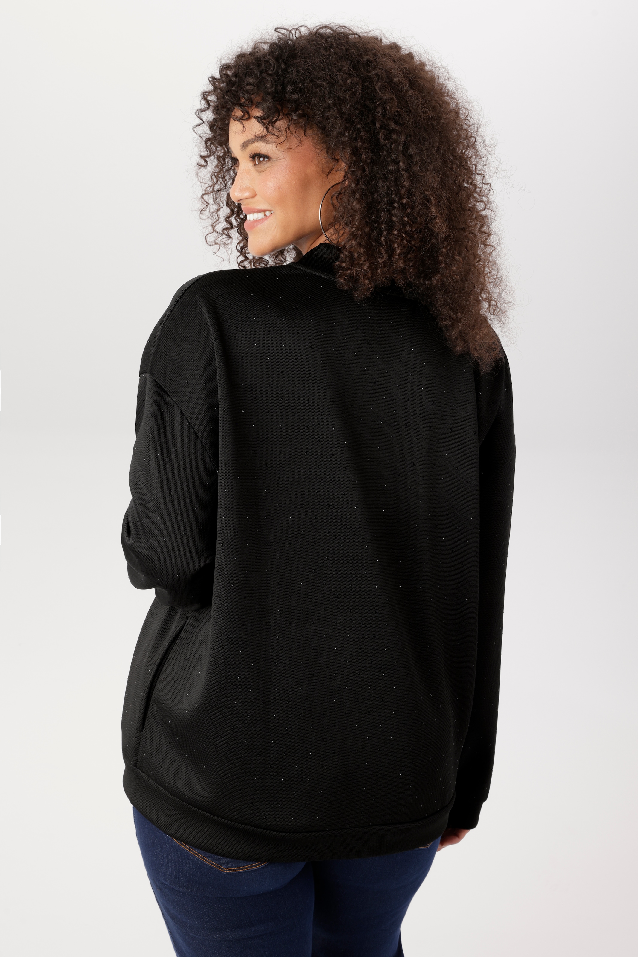 Aniston PLUS Sweatjacke mit tonigen Glitzersteinchen - NEUE KOLLEKTION