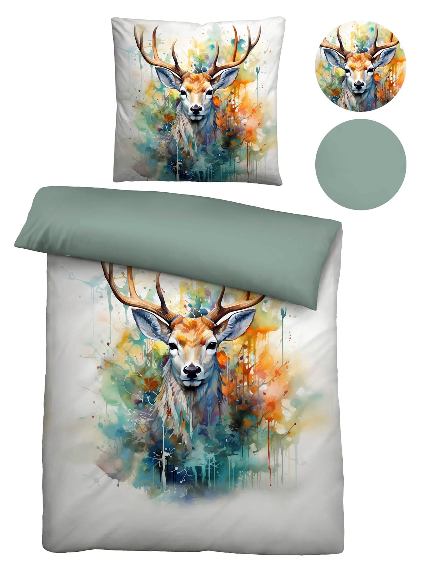 Bettwäsche BIBERNAnatur, bunt, Feinbiber, 100% Baumwolle, Bettwäsche