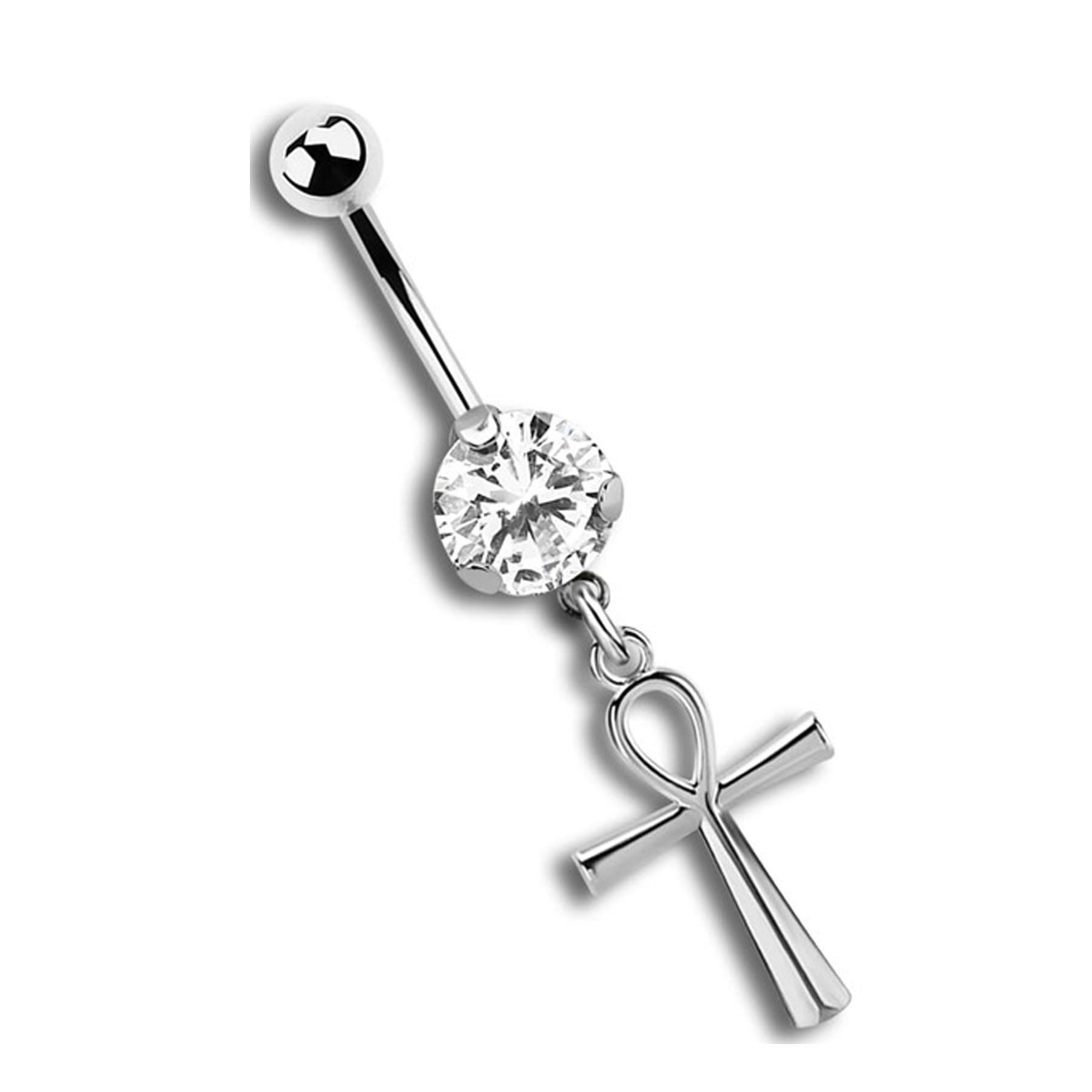 Adelia´s Bauchnabelpiercing »Piercing  Bauchnabelpiercing«, Mit 7 mm gefasstem klarem Stein