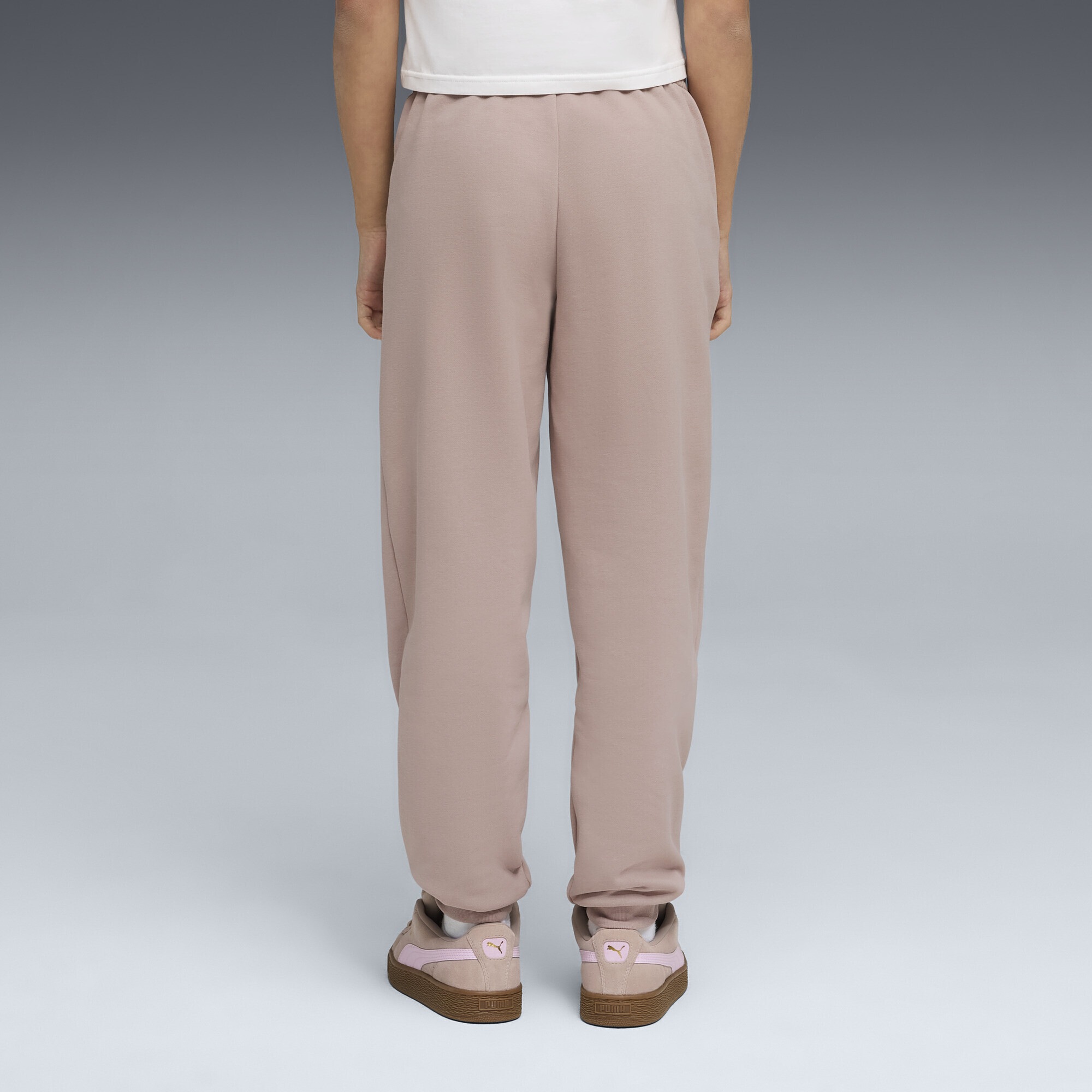 Sporthose PUMA "Essentials Jogginghose Mädchen", Mädchen, Gr. 116, Normalgrößen, rose latte beige, Obermaterial: 34% Polyester, 66% Baumwolle; Rippe: 97% Baumwolle, 3% Elasthan; Tasche – Oben: 100% Baumwolle, unifarben, regular fit, Hosen Sporthose 2