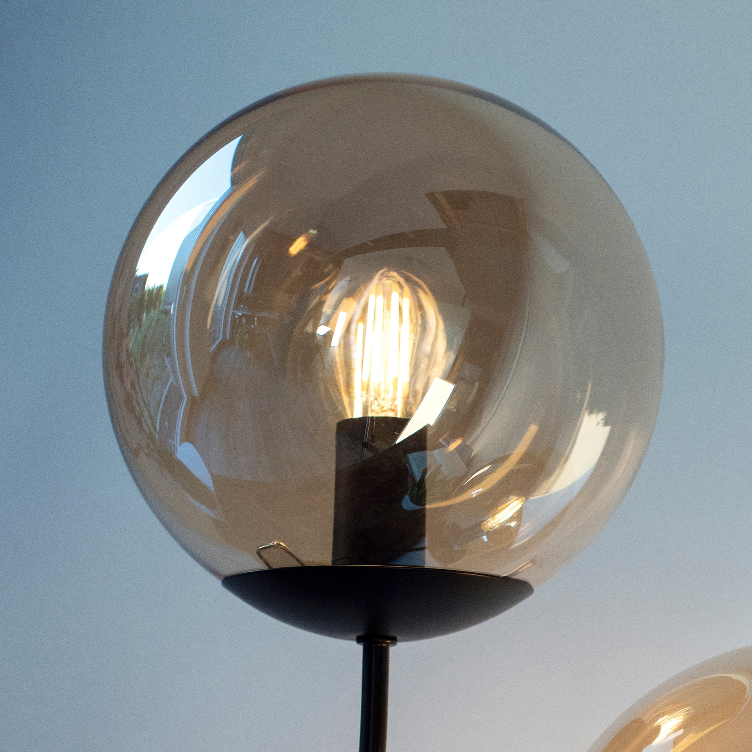 flammig-flammig, »Nymölla«, amber BAUR Glaskugeln, | Oberfläche, schwarz 5 mit großen Deckenlampe lackiert Deckenleuchte andas