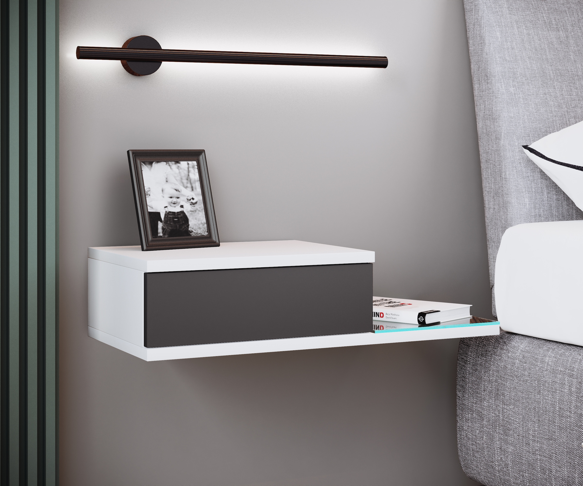 VCM Nachttisch »Design Wandschublade Nachttisch Regal Konsila L«