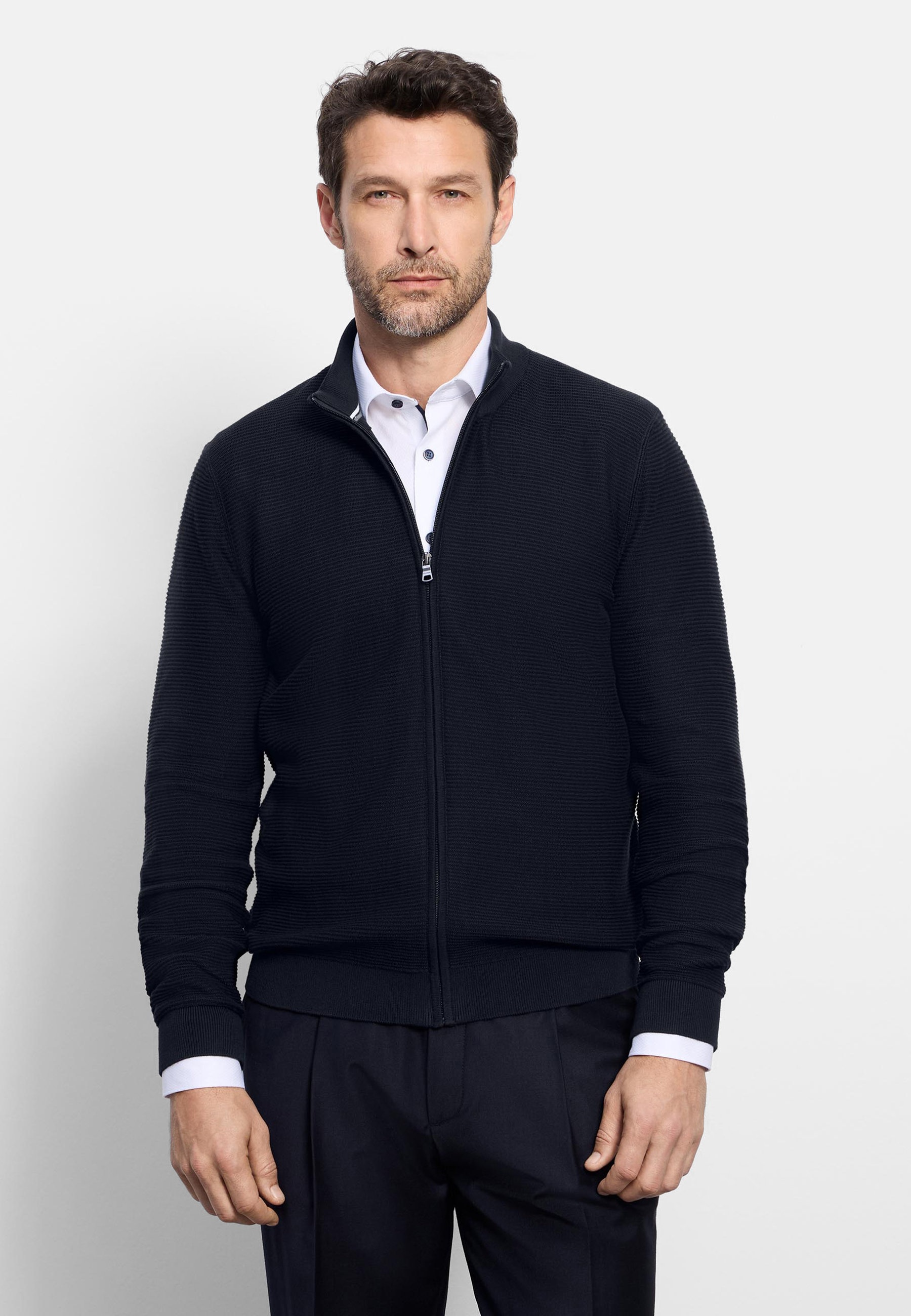 OLYMP Sweatjacke "OLYMP Casual Strick, Sweatjacke"