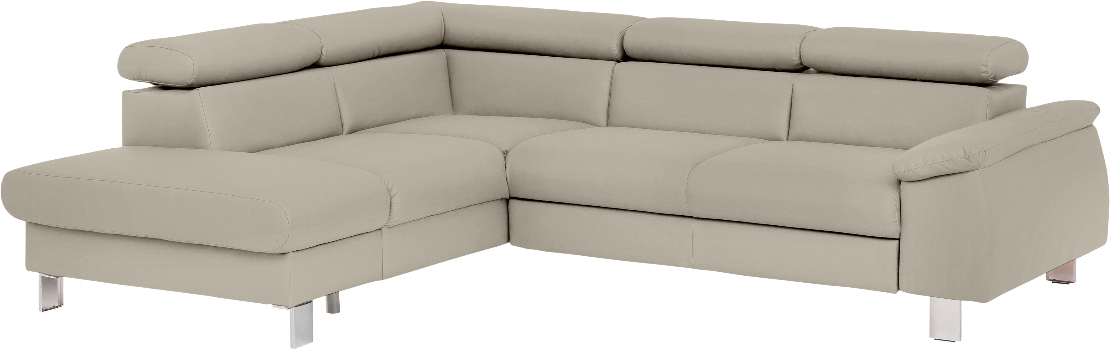 COTTA Ecksofa "Komaris L-Form, B: 249 cm" mit Kopfteilverstellung, optional Schlaffunktion, Bettkasten & Licht