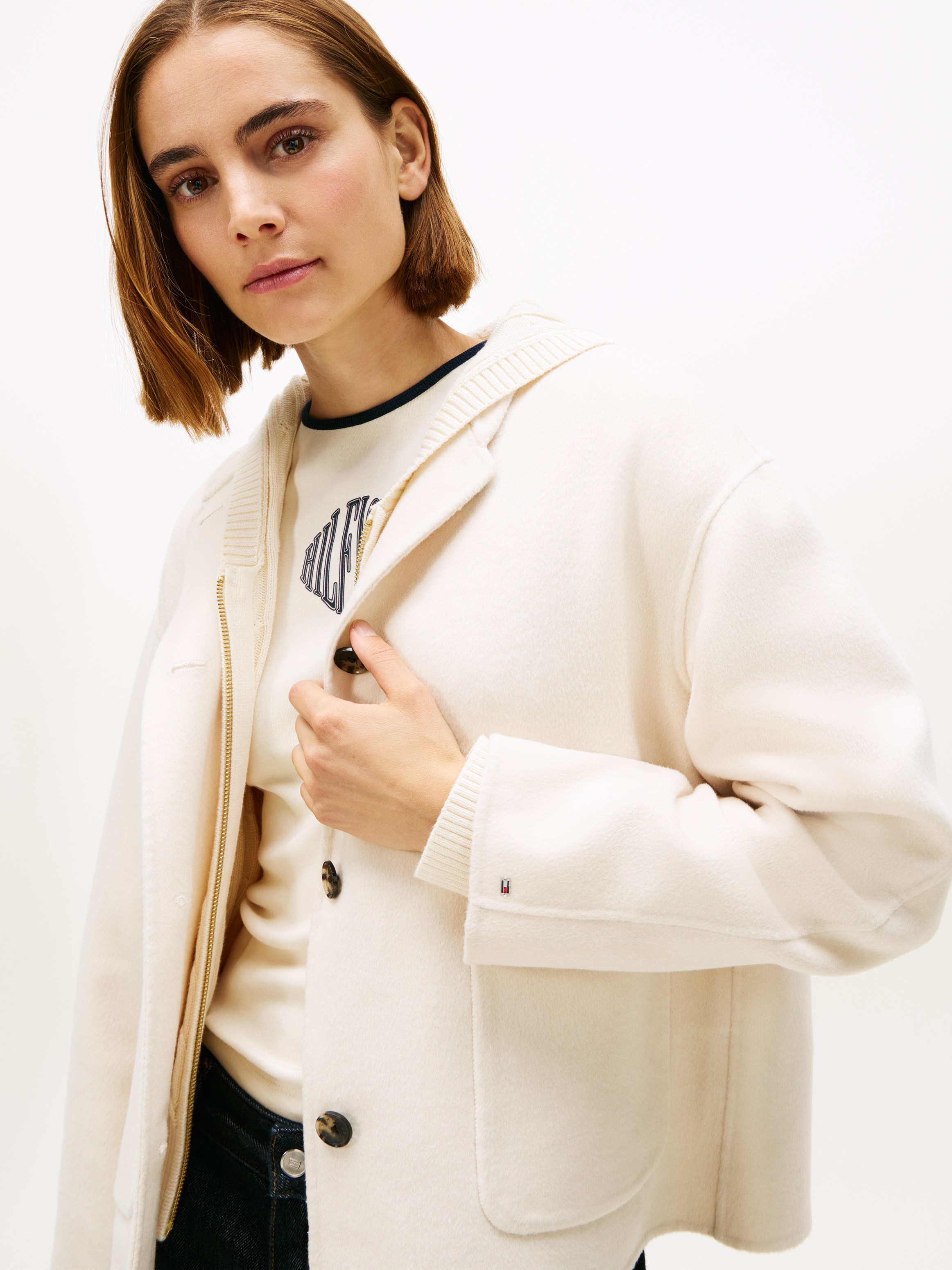 Tommy Hilfiger Bomberjacke "DF WOOL SHORT BOMBER" mit Wolle günstig online kaufen