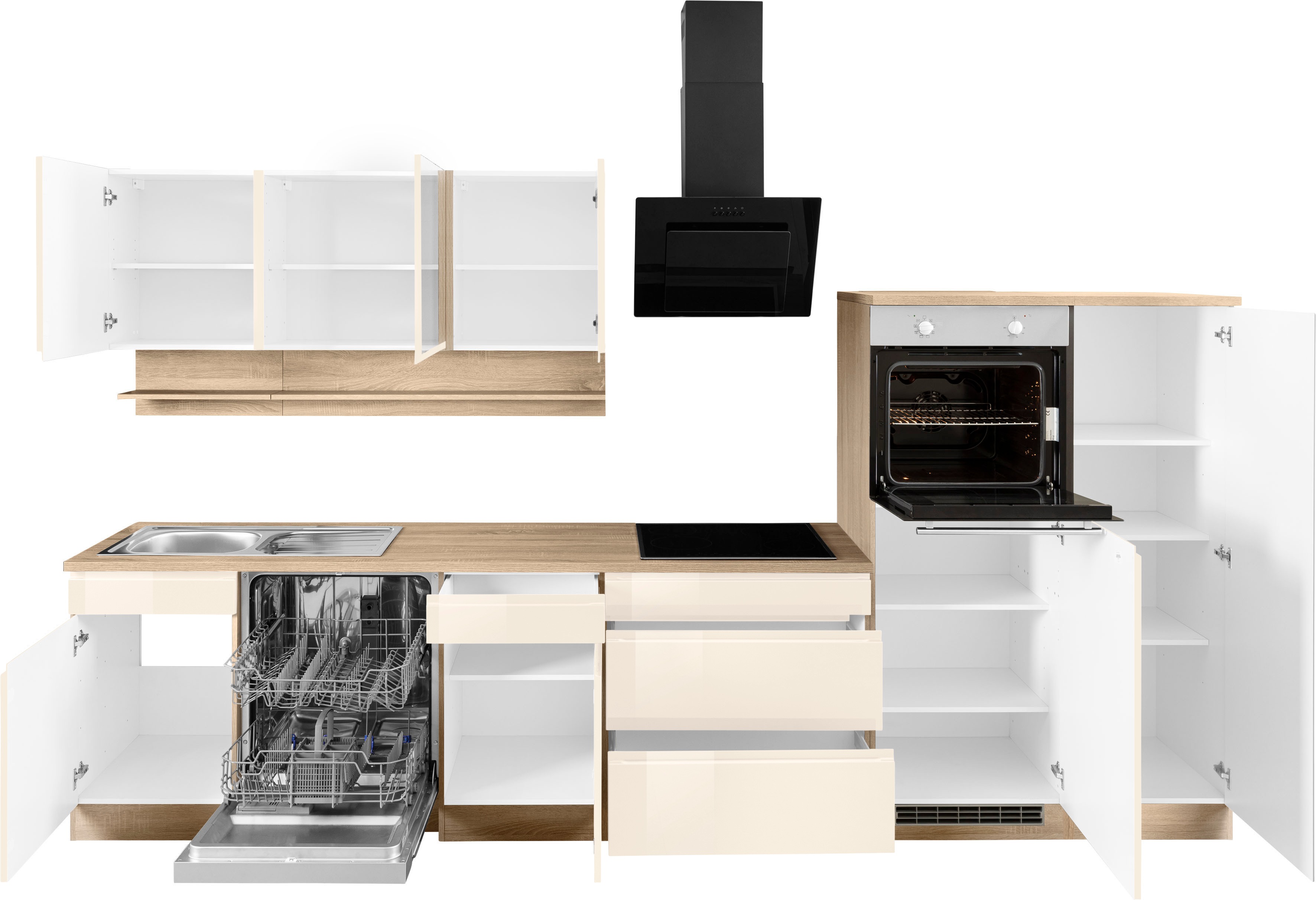 Thumbnail - KOCHSTATION Küchenzeile "KS-Virginia" Breite 350 cm, mit Glaskeramik-oder Induktionskochfeld