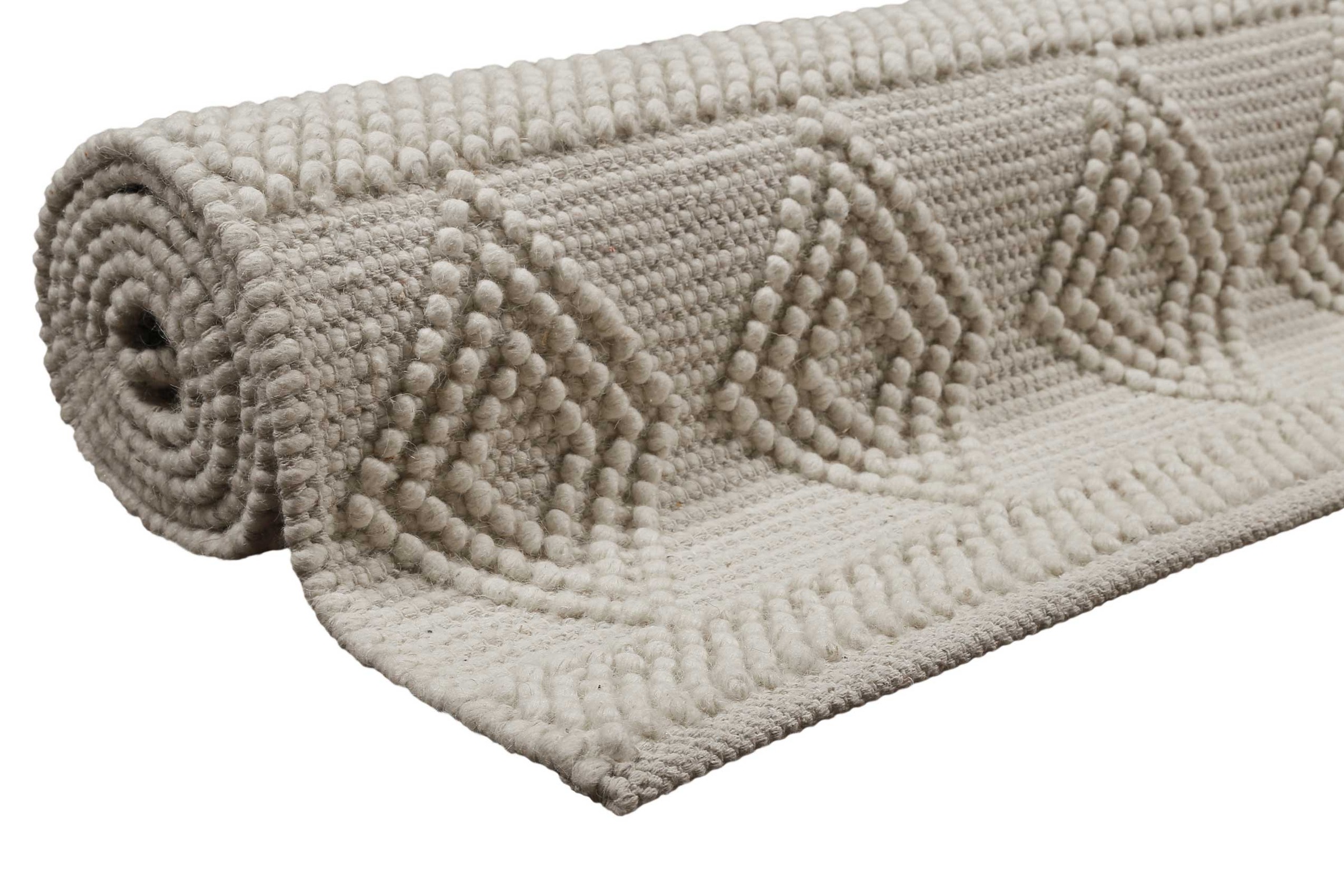 Teppich ESPRIT "Emmy", wollweiß, B:140cm H:8mm L:200cm, Schurwolle, Teppiche, Teppich, Wollteppich, handgewebt, kurzflor, natürlich, geometrisch 2