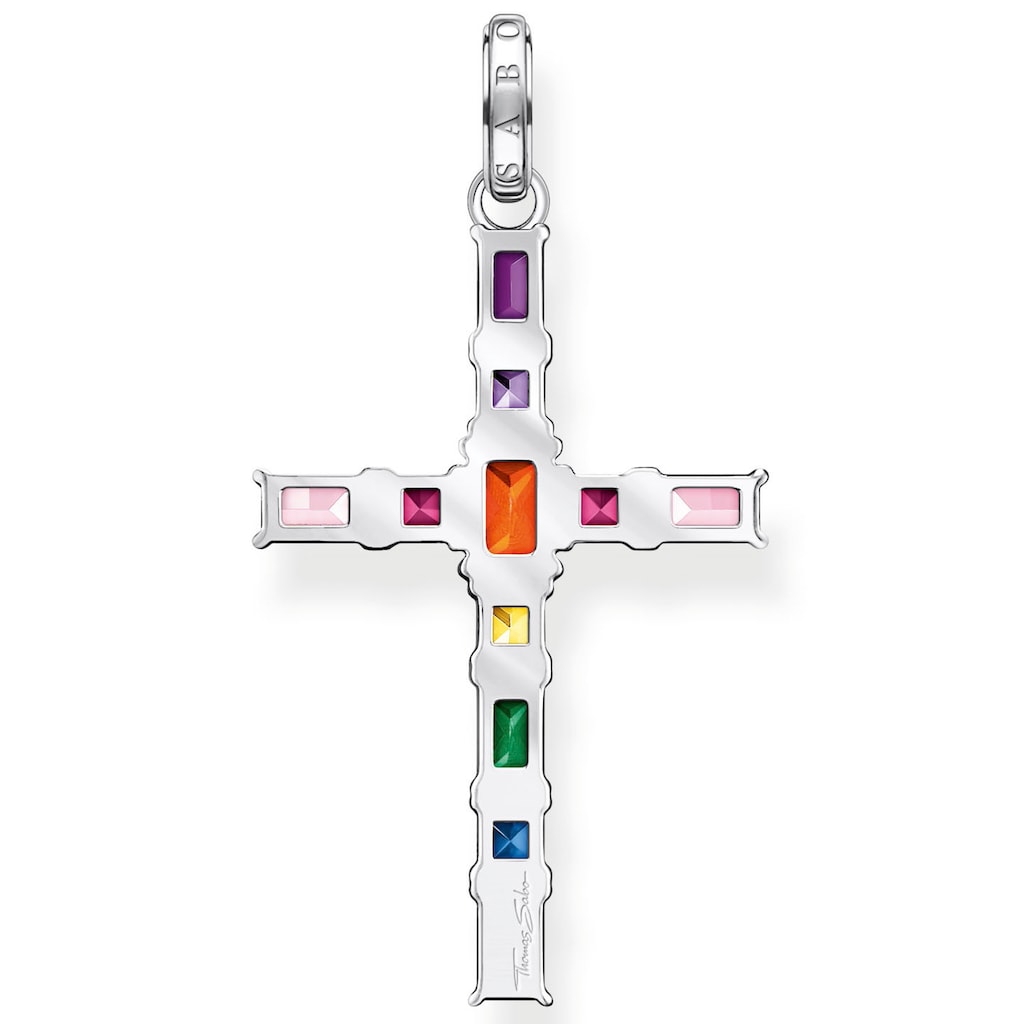 THOMAS SABO Kettenanhänger »Kreuz pinke oder bunte Steine, PE939-051-9, PE939-073-7«