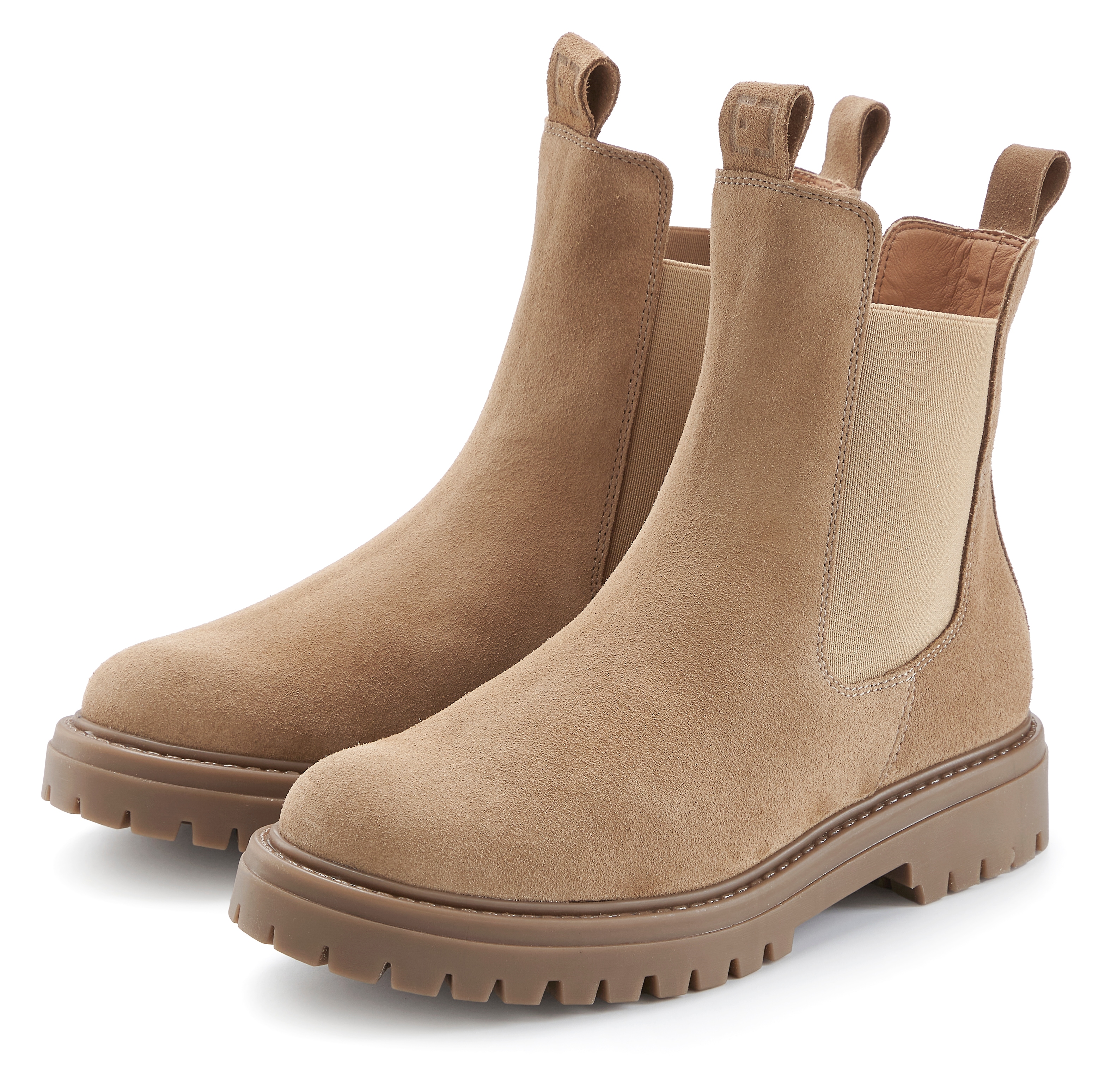 Elbsand "Schlupfstiefel, Bikerboots, Sommerstiefelette, Lederstiefelette" Chelseaboots aus weichem Leder mit Stretch-Einsätzen