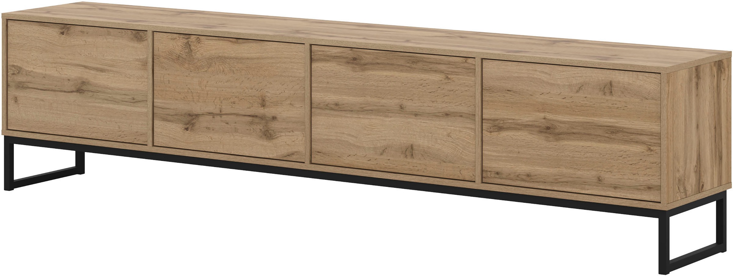 OTTO home Lowboard "Loft, Breite 208,5 cm, TV-Board mit 4 Klappen, Metallkufen" TV-Kommode mit viel Stauraum, push-to-open-Funktion