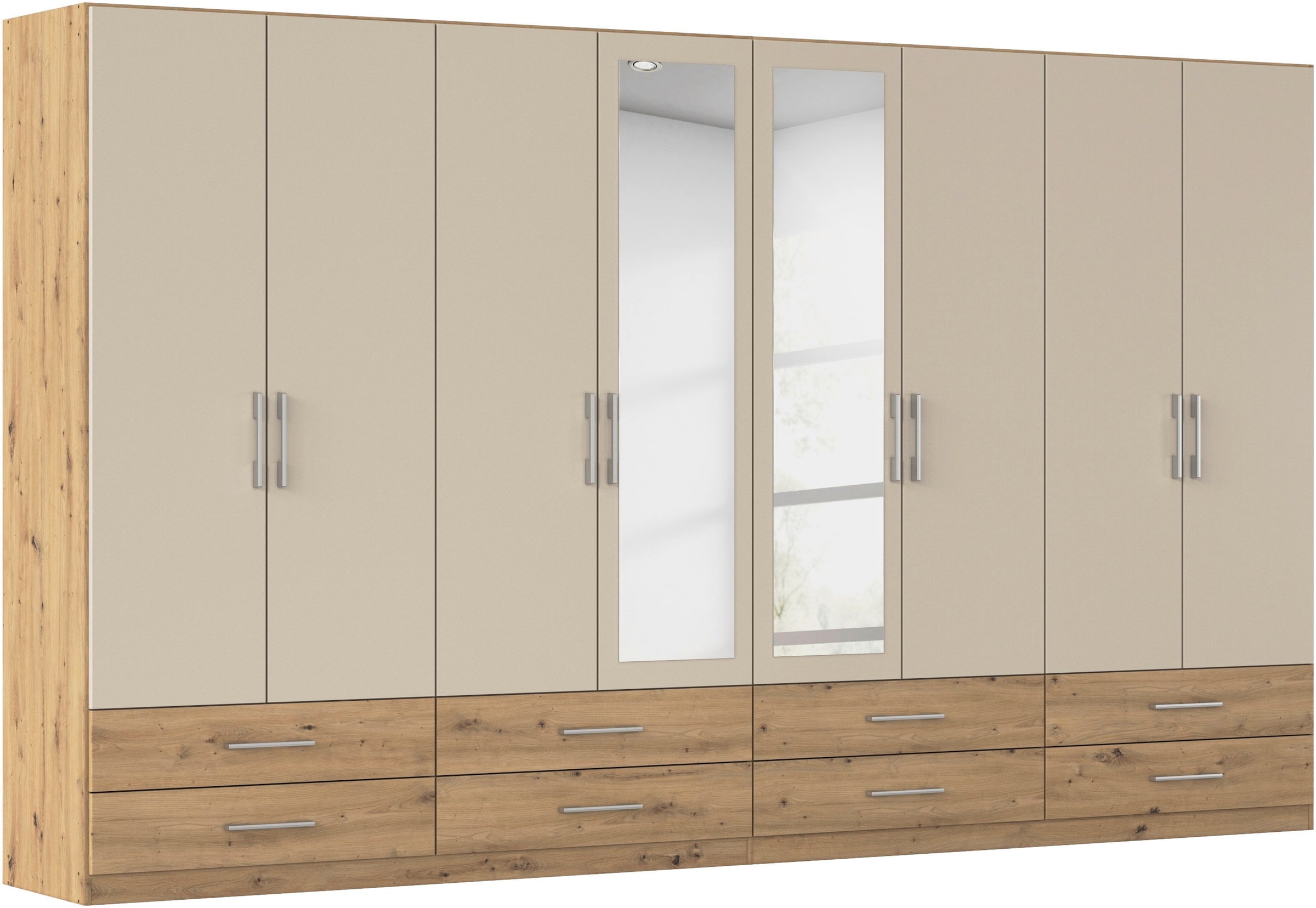 rauch Kleiderschrank "Schrank Garderobenschrank Mehrzweckschrank Schlafzimmer HERSBRUCK" 3 verschiedene Ausstattungen BASIC/CLASSIC/PREMIUM (inkl. SOFT-CLOSE), mit großzügigen Schubladen sowie Spiegeltüren MADE IN GERMANY