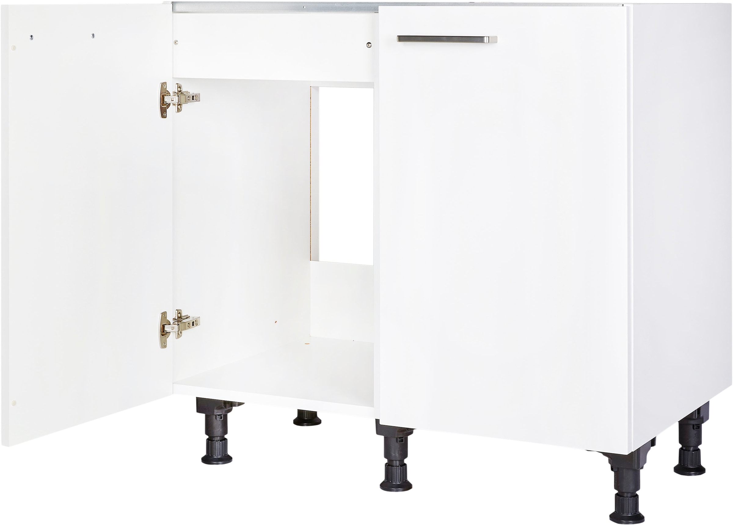 nobilia® Spülenschrank »"Touch", vormontiert, mit höhenverstellbaren Sockelfüßen,« Breite 90 cm