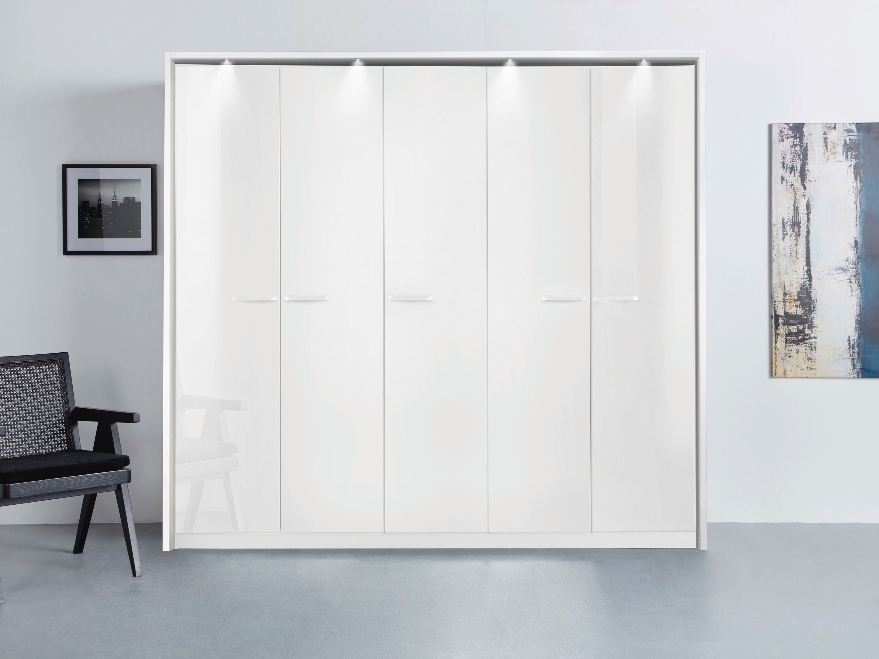 OTTO home "Mehrzweckschrank Aktenschrank Möbel Mietswohnung Schlafzimmer OTELI" erhältlich in Breiten 230/275 cm inkl. Innenschubladen und extra Böden, inkl. Passepartout optional mit Beleuchtung MADE IN GERMANY