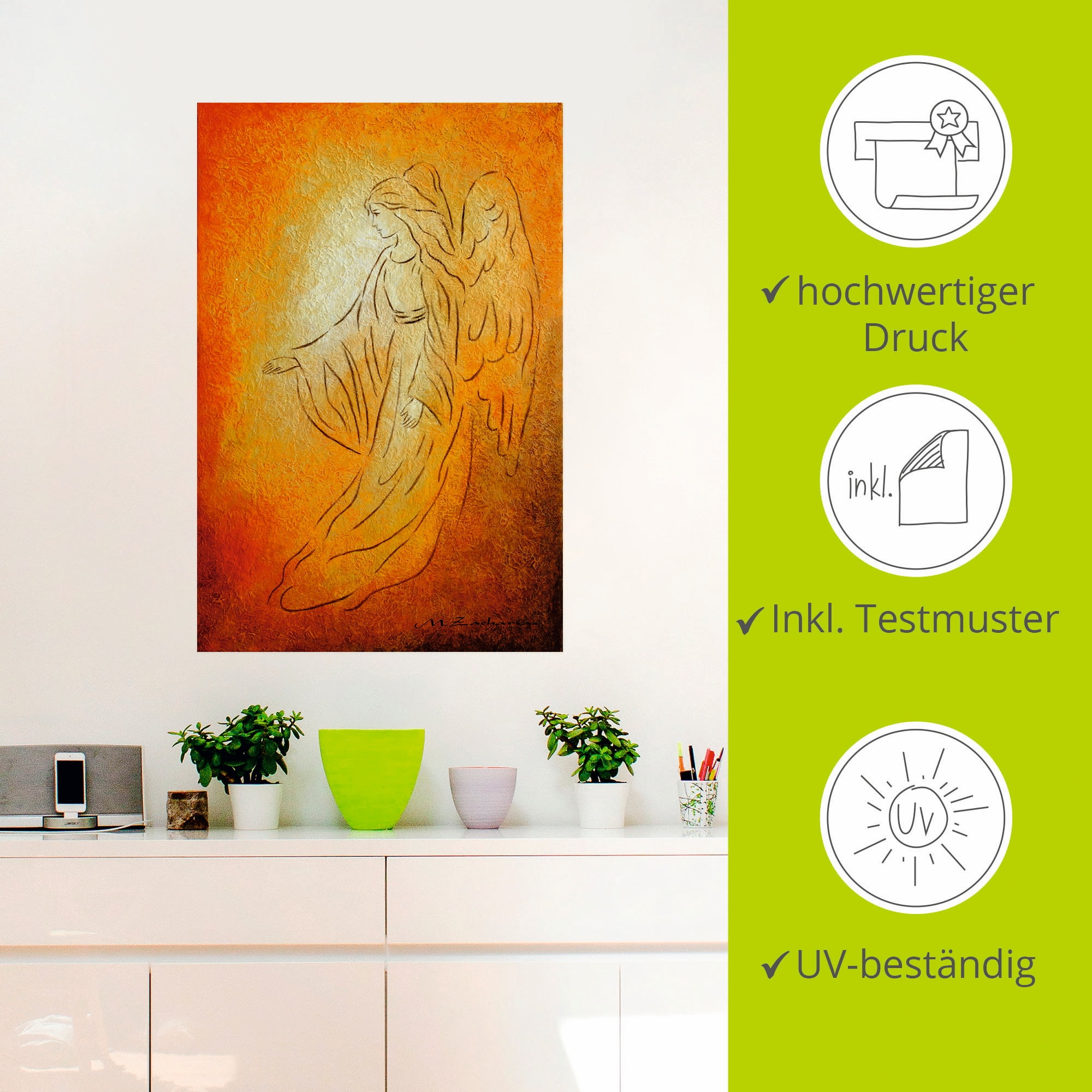Artland Wandbild »Engel der Heilung - Engelkunst«, Religion, (1 St.), als Alubild, Outdoorbild, Leinwandbild, Poster, Wandaufkleber
