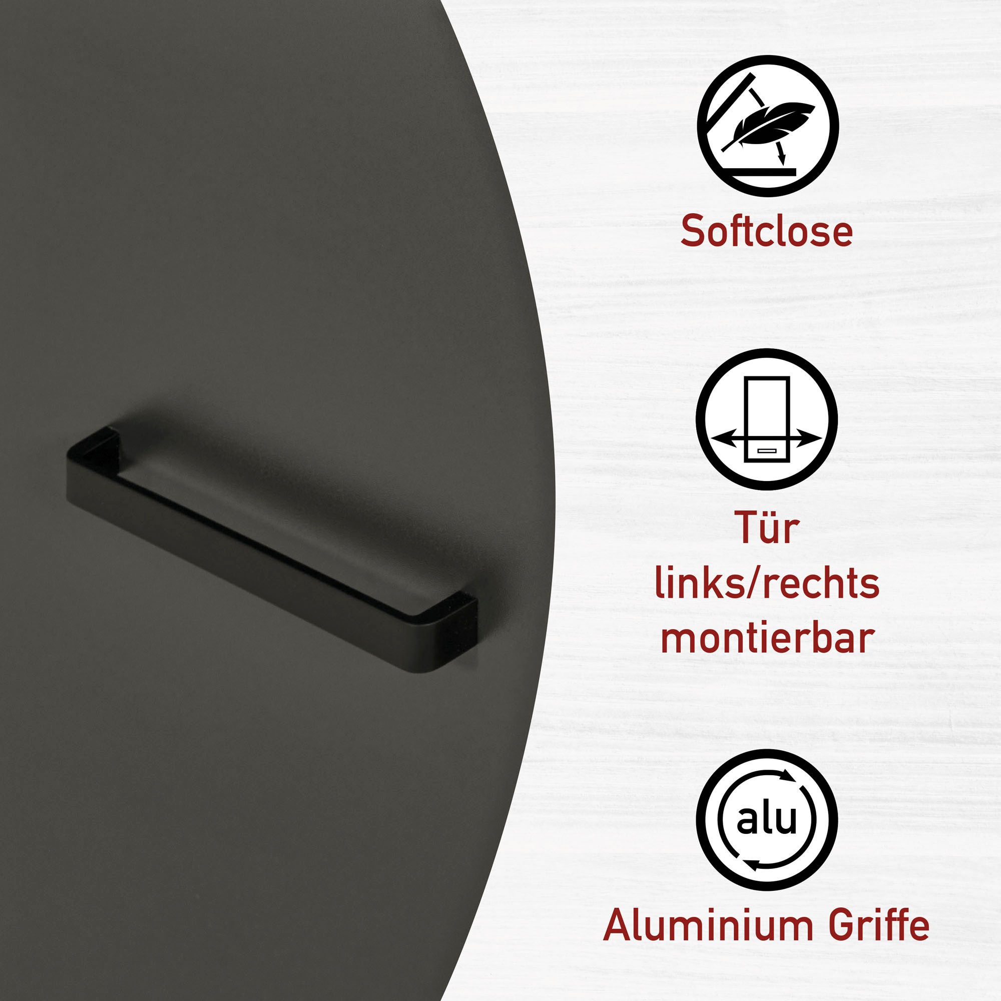 Inter Link Kühlumbauschrank »Veneto« 1 Stk. tlg. Für Kühl-Gefrier-Kombi, Soft-Close, Füße höhenverstellbar, 70x60x167