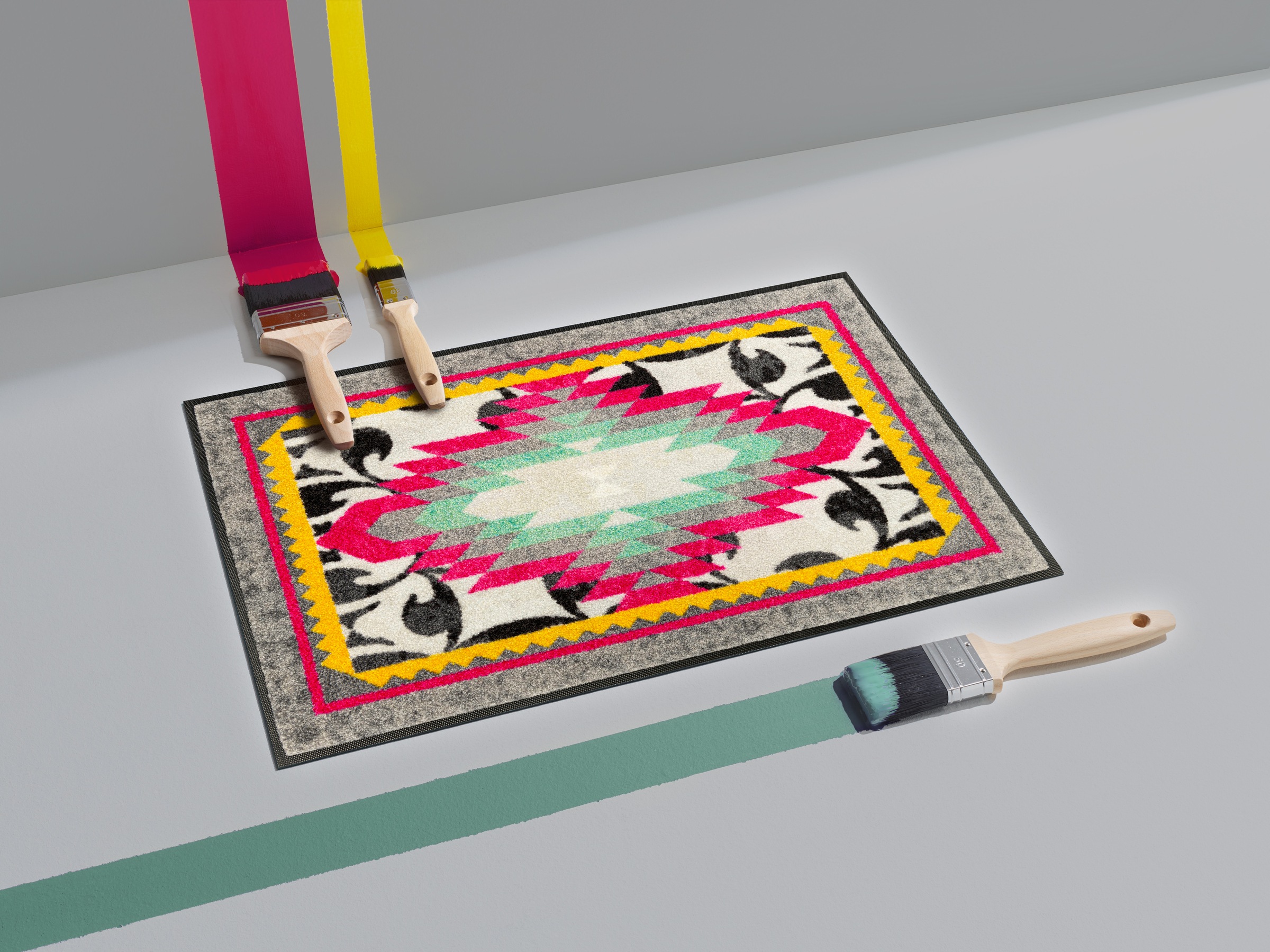 wash+dry by Kleen-Tex Fußmatte »Tribal Pop« rechteckig 7 mm Höhe auch als Läufer erhätlich, waschbar und trocknergeeignet