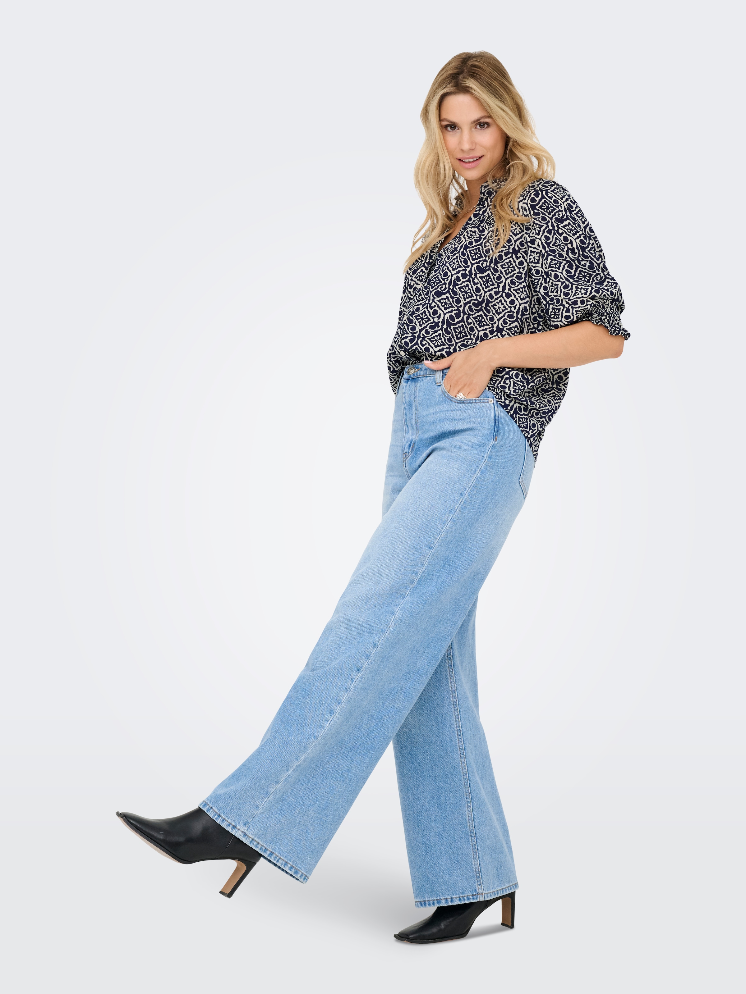 ONLY Kurzarmbluse »ONLRAYA 3/4 SHIRT WVN NOOS«